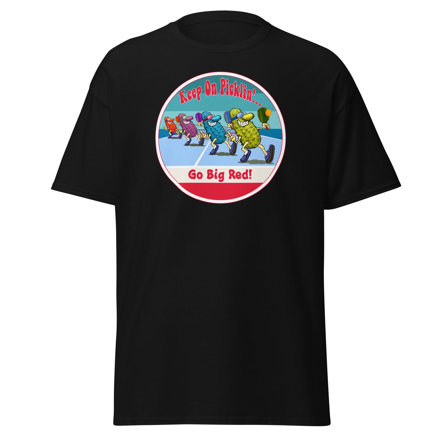 Nebraska Cornhuskers Pickleball Shirt, Short-sleeve Tee, Retro Stripes Graphic