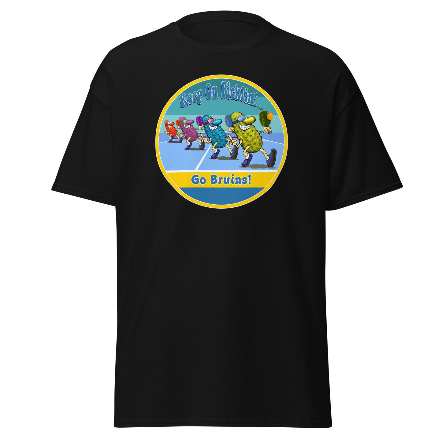 UCLA Bruins Pickleball Shirt, Short-sleeve Tee, Retro Stripes Graphic