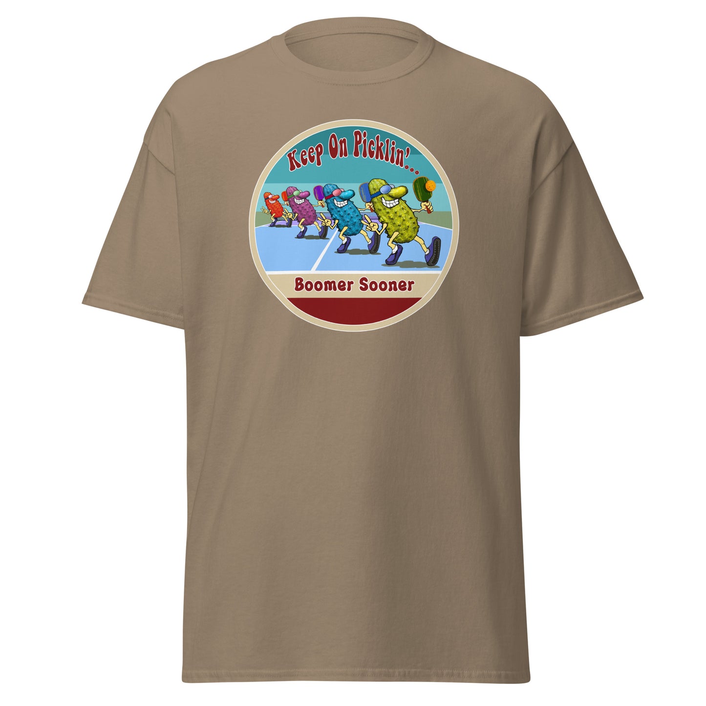 Oklahoma Sooners Pickleball Shirt, Short-sleeve Tee, Retro Stripes Graphic
