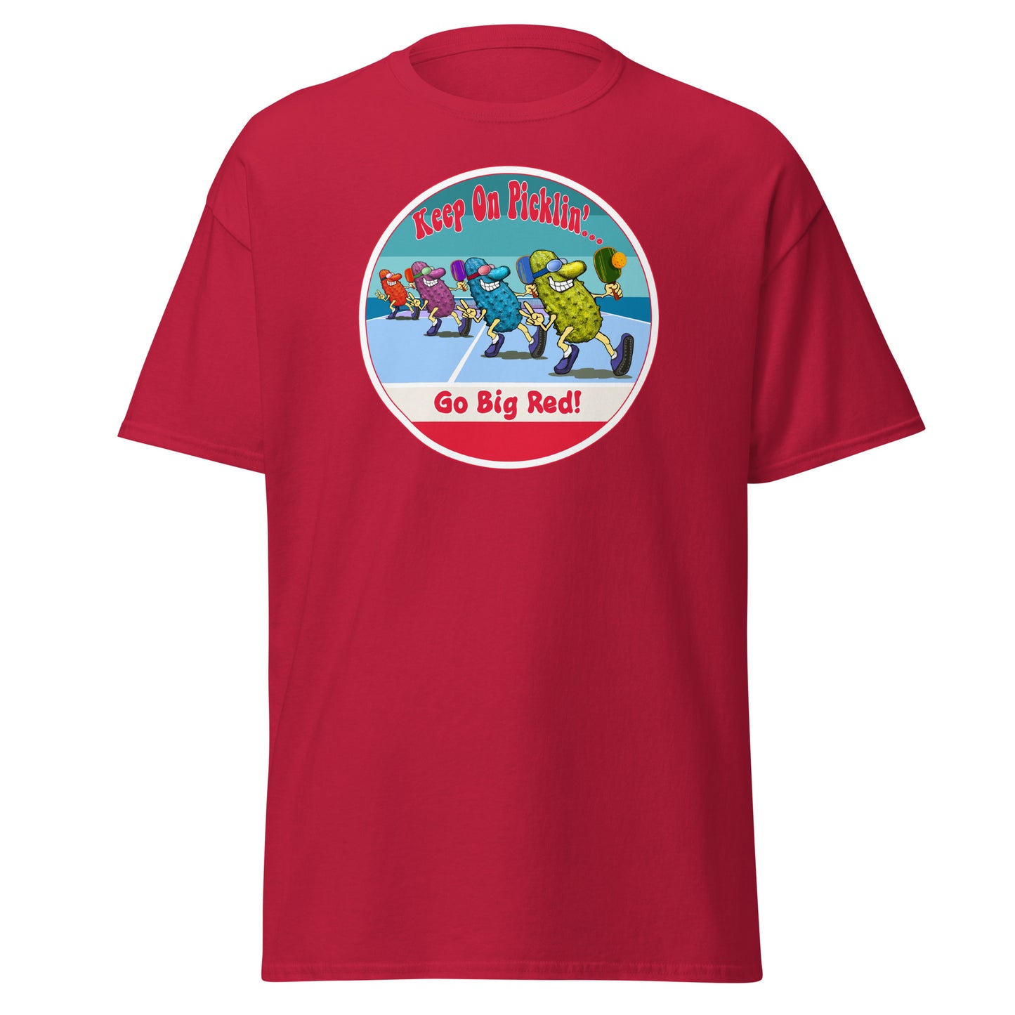 Nebraska Cornhuskers Pickleball Shirt, Short-sleeve Tee, Retro Stripes Graphic