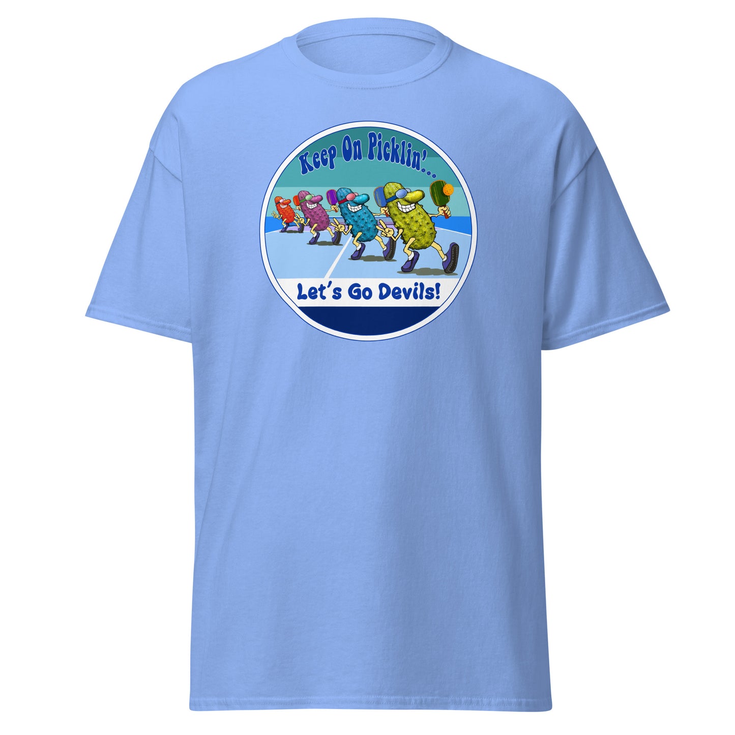 Duke Blue Devils Pickleball Shirt, Short-sleeve Tee, Retro Stripes Graphic