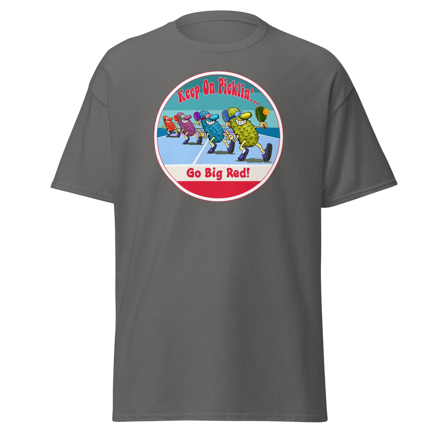 Nebraska Cornhuskers Pickleball Shirt, Short-sleeve Tee, Retro Stripes Graphic