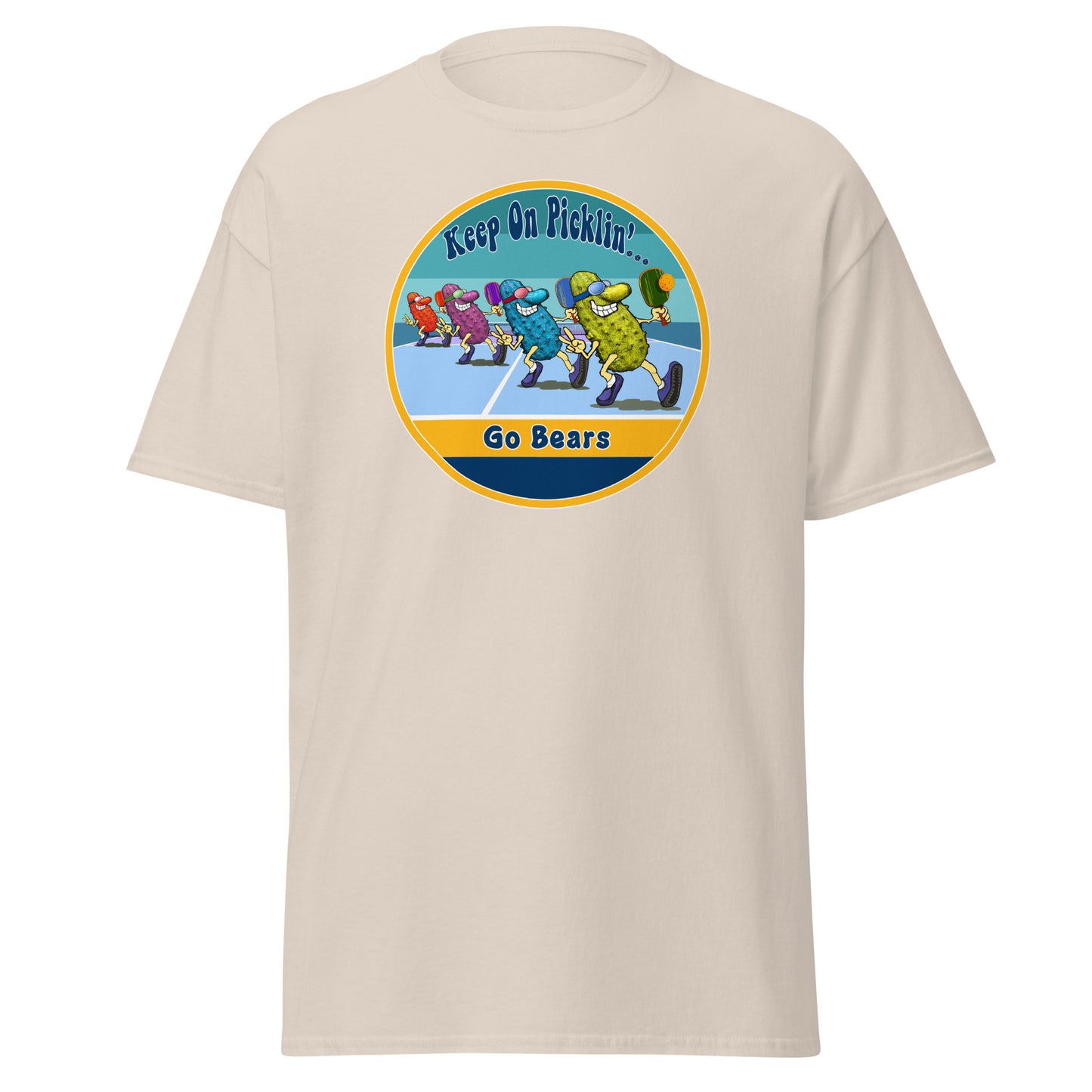 Cal Bears Pickleball Shirt, Short-sleeve Tee, Retro Stripes Graphic