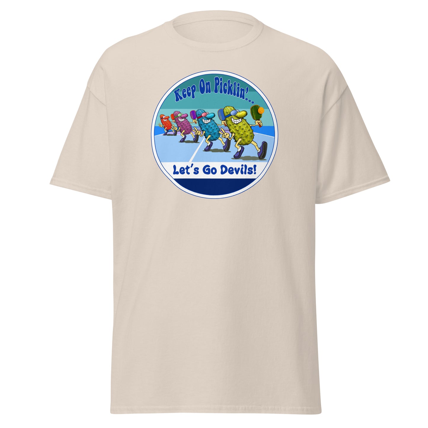 Duke Blue Devils Pickleball Shirt, Short-sleeve Tee, Retro Stripes Graphic