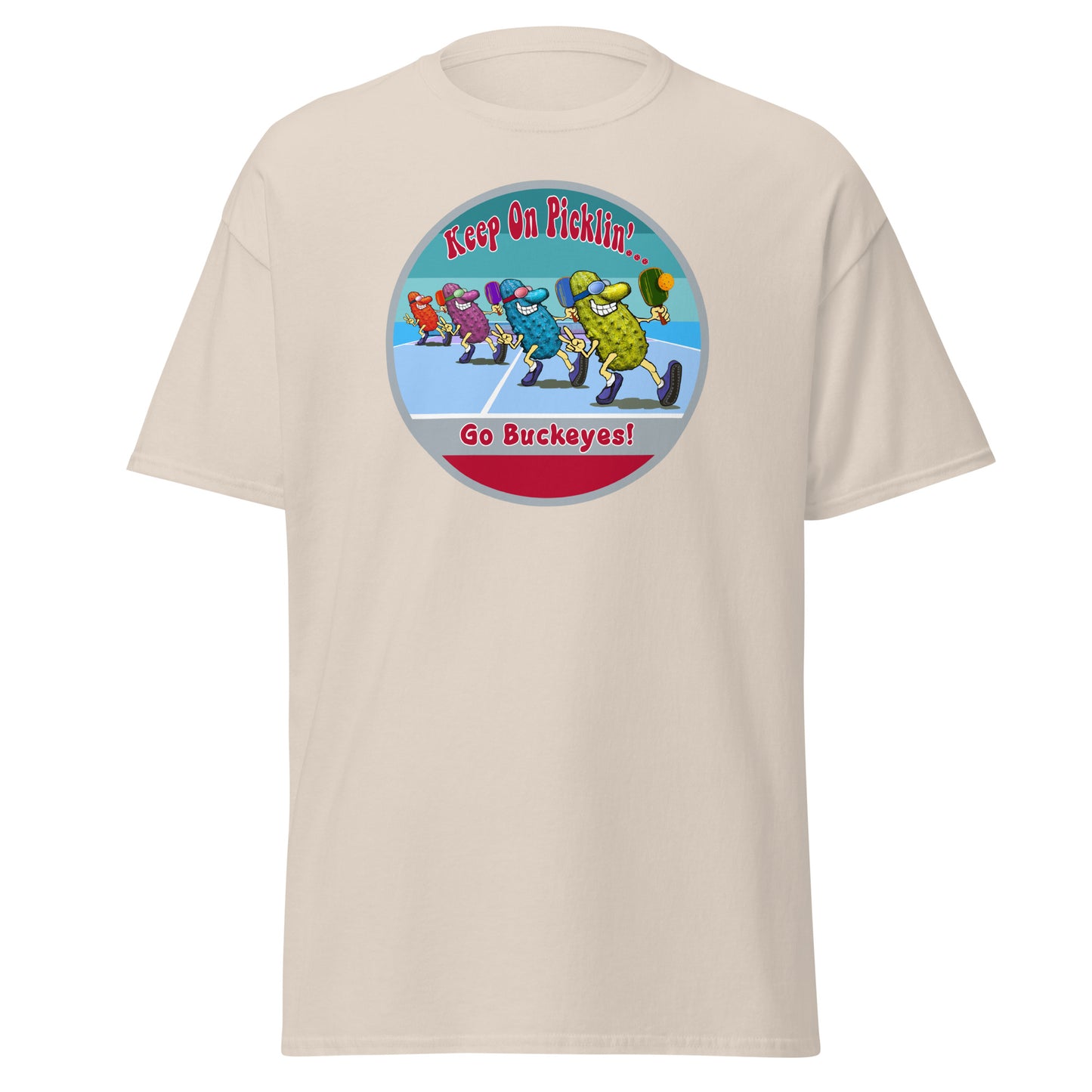 Ohio State Buckeyes Pickleball Shirt, Short-sleeve Tee, Retro Stripes Graphic