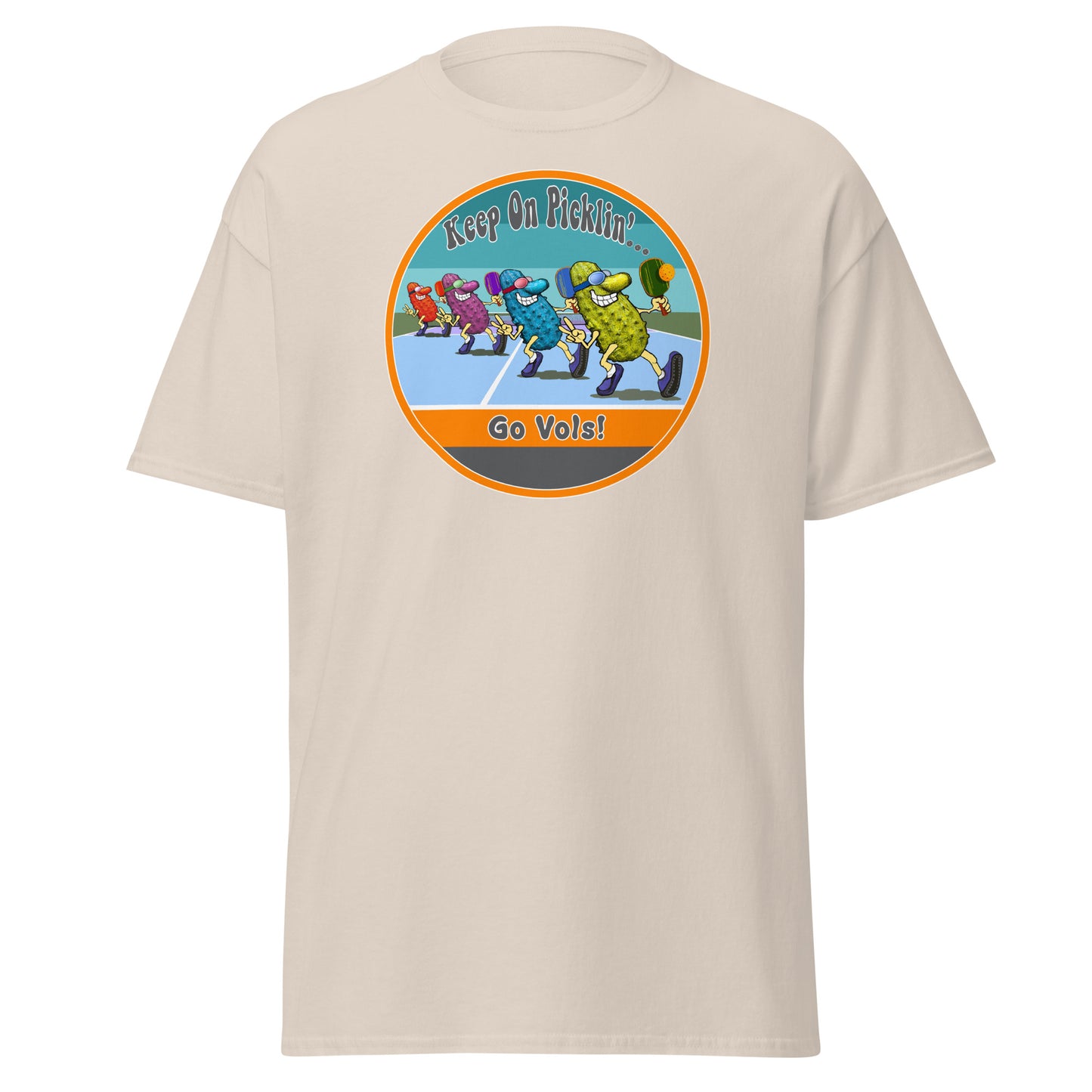 Tennessee Volunteers Pickleball Shirt, Short-sleeve Tee, Retro Stripes Graphic