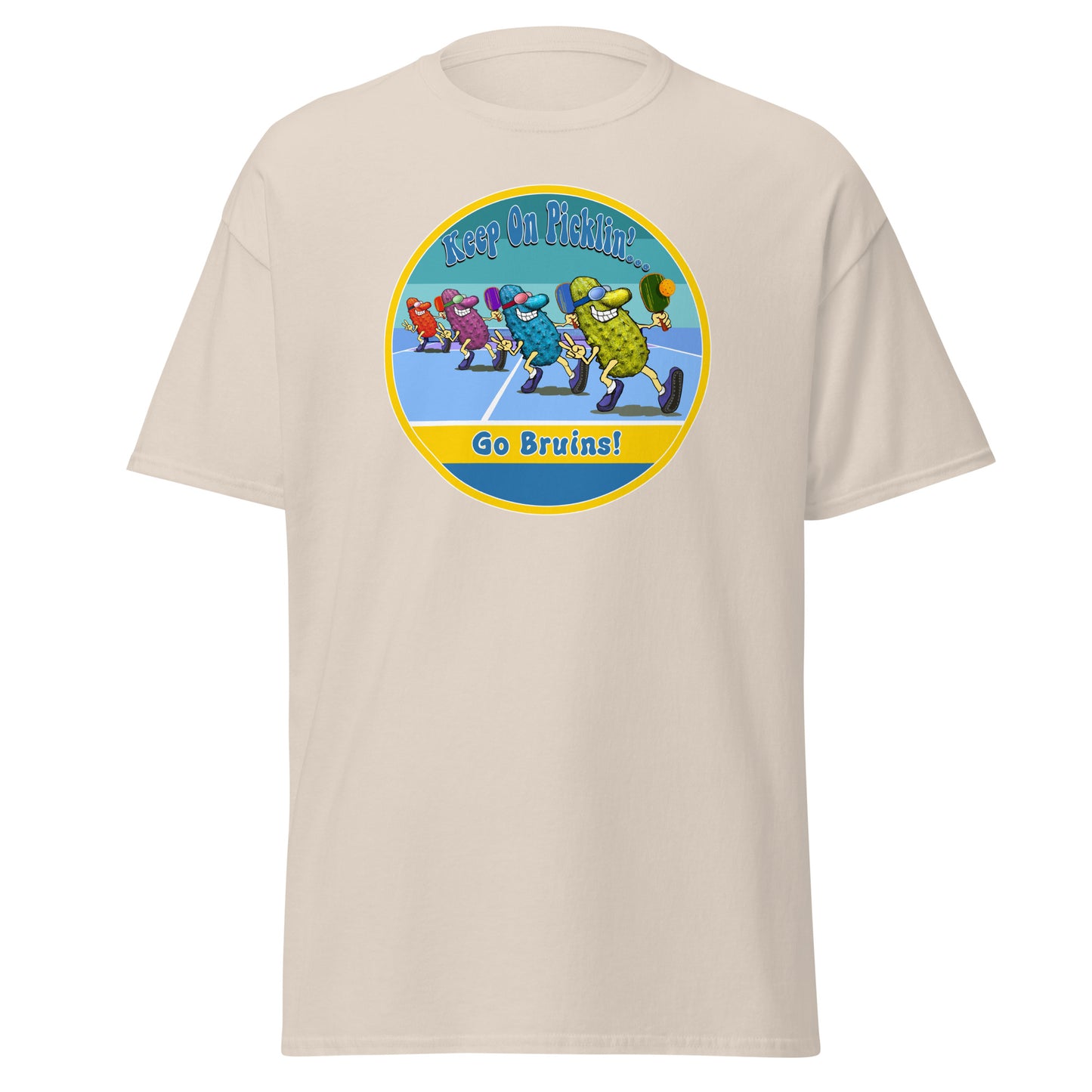UCLA Bruins Pickleball Shirt, Short-sleeve Tee, Retro Stripes Graphic