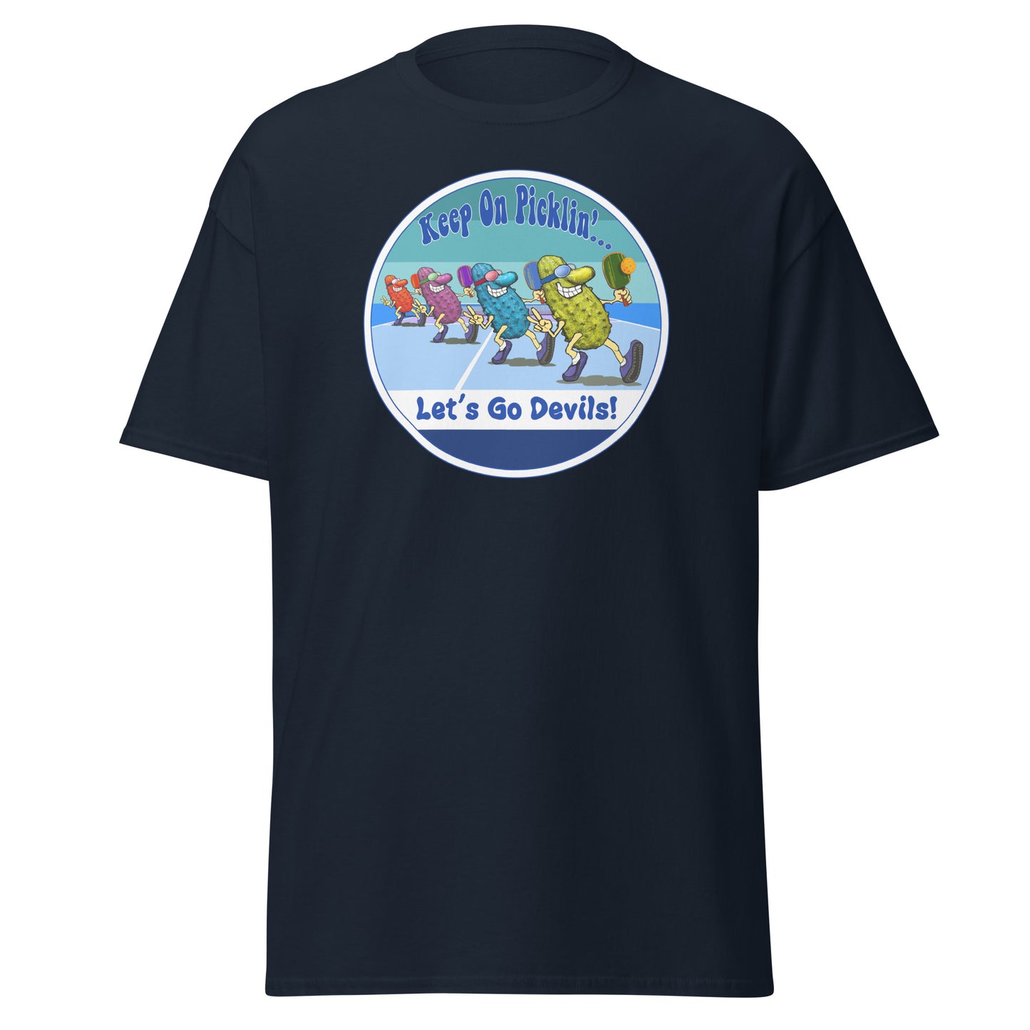 Duke Blue Devils Pickleball Shirt, Short-sleeve Tee, Retro Stripes Graphic