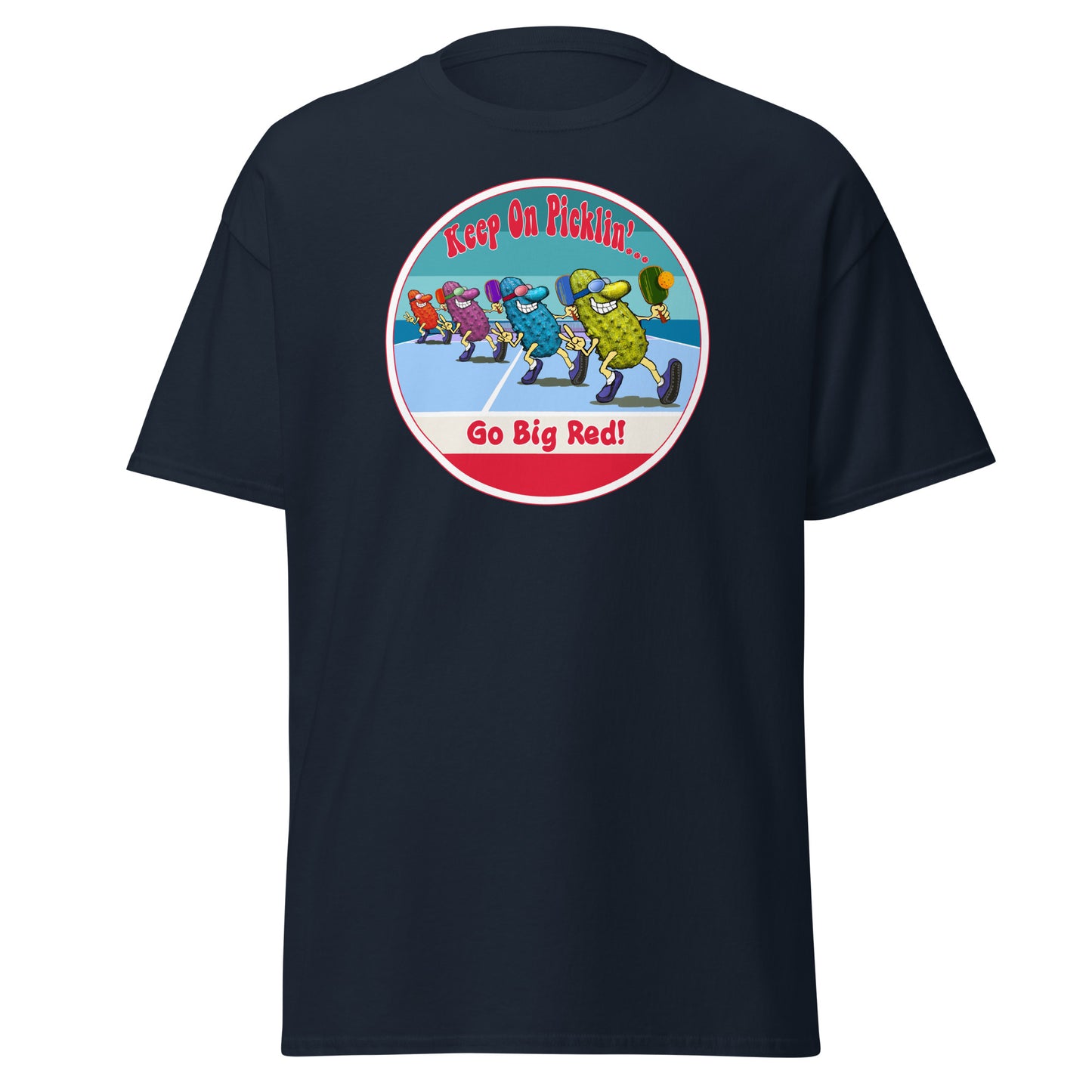 Nebraska Cornhuskers Pickleball Shirt, Short-sleeve Tee, Retro Stripes Graphic