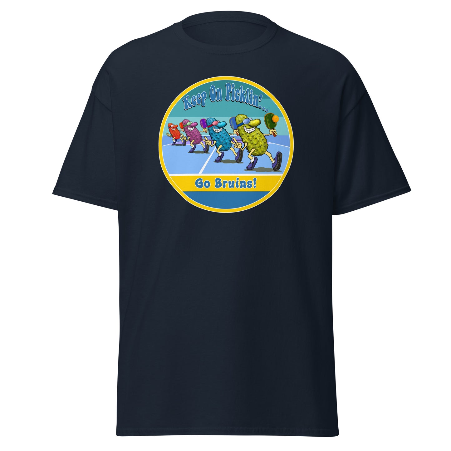 UCLA Bruins Pickleball Shirt, Short-sleeve Tee, Retro Stripes Graphic
