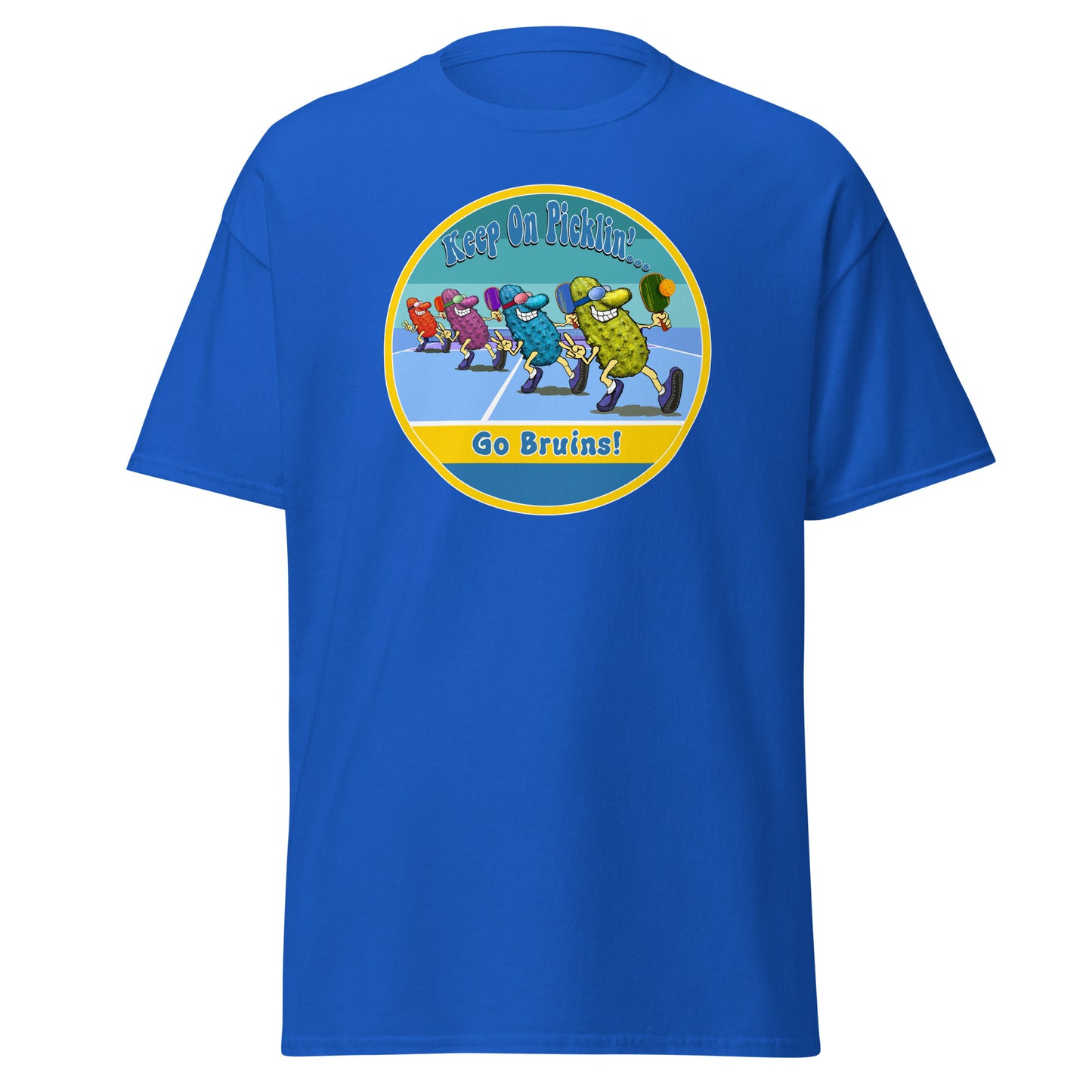 UCLA Bruins Pickleball Shirt, Short-sleeve Tee, Retro Stripes Graphic