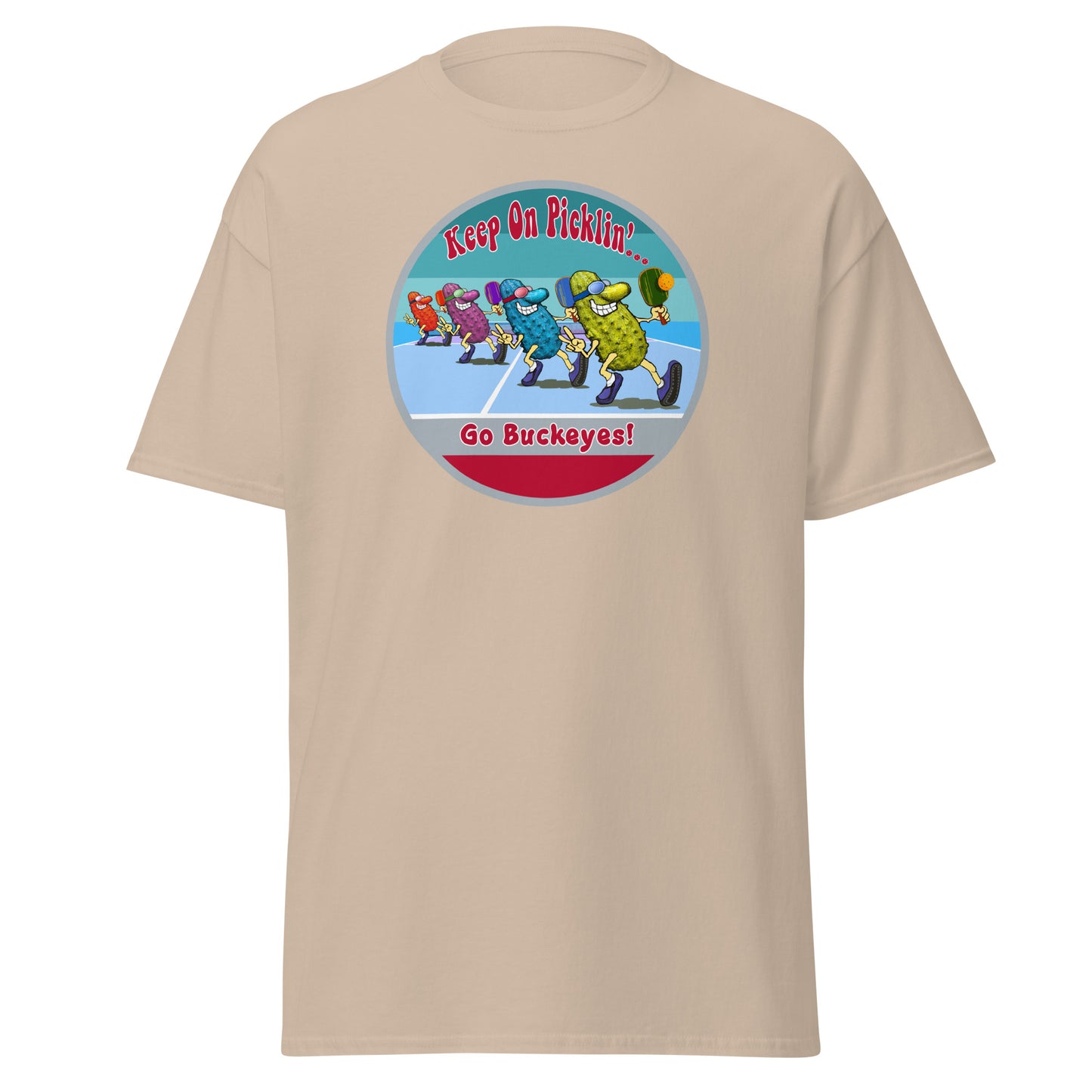 Ohio State Buckeyes Pickleball Shirt, Short-sleeve Tee, Retro Stripes Graphic