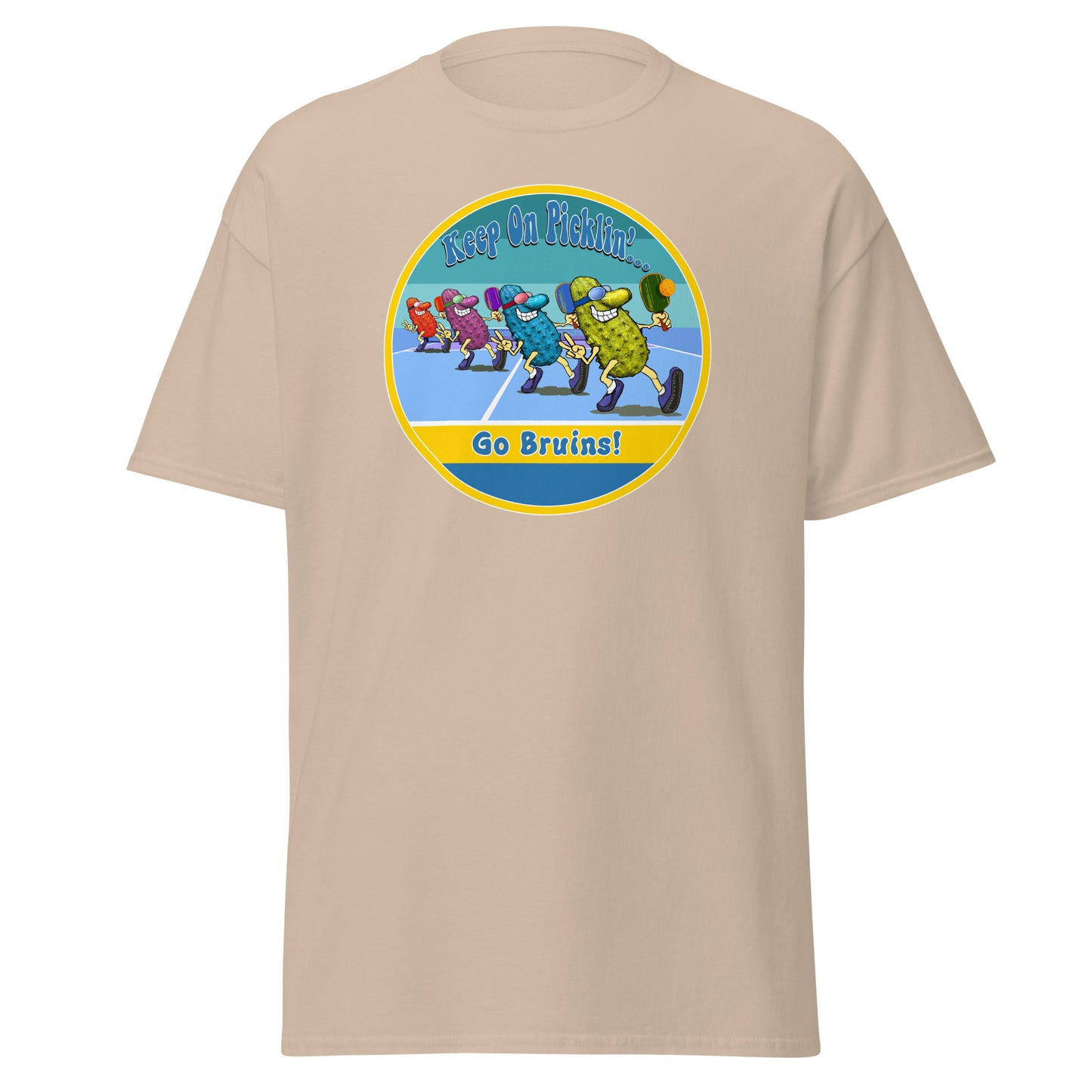 UCLA Bruins Pickleball Shirt, Short-sleeve Tee, Retro Stripes Graphic