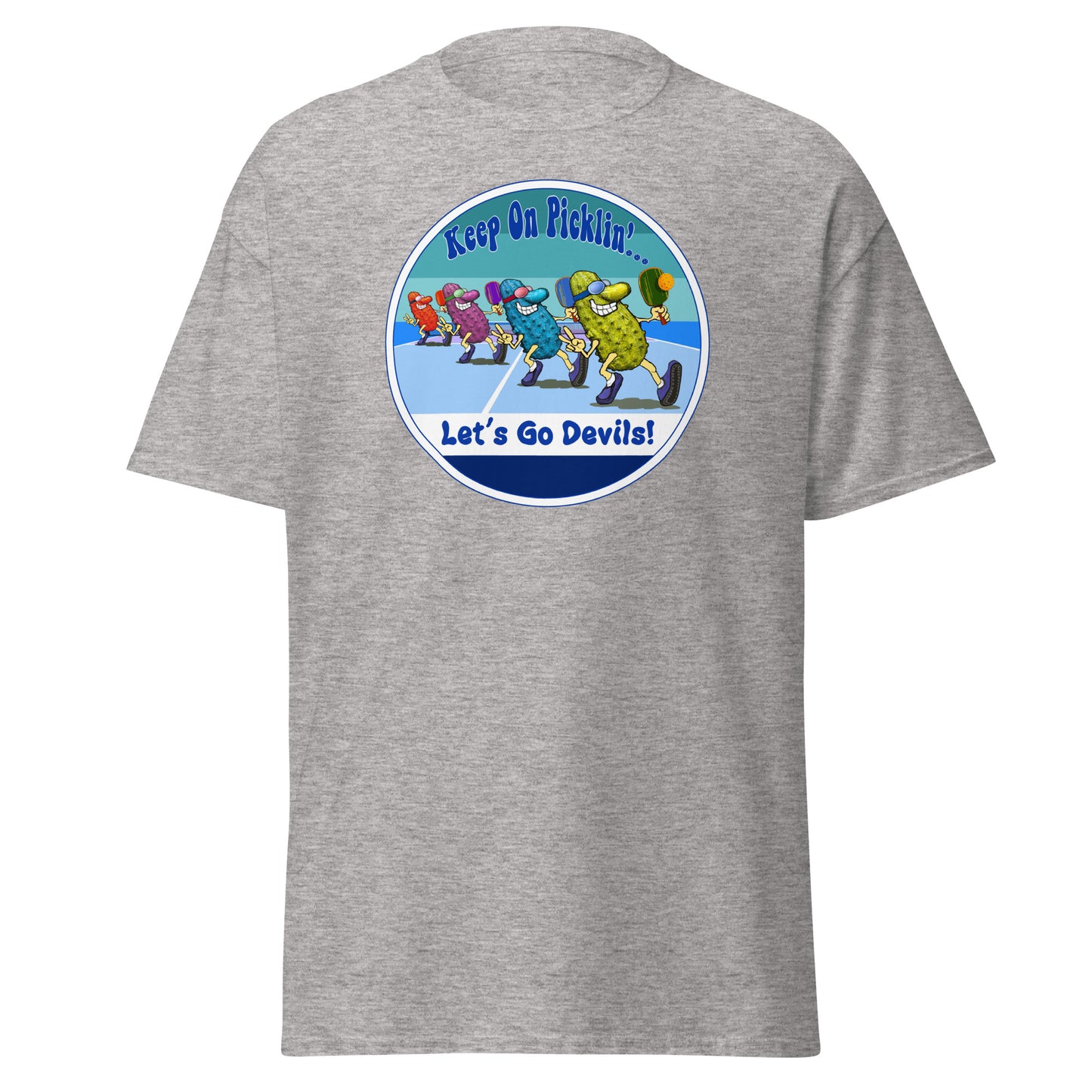 Duke Blue Devils Pickleball Shirt, Short-sleeve Tee, Retro Stripes Graphic