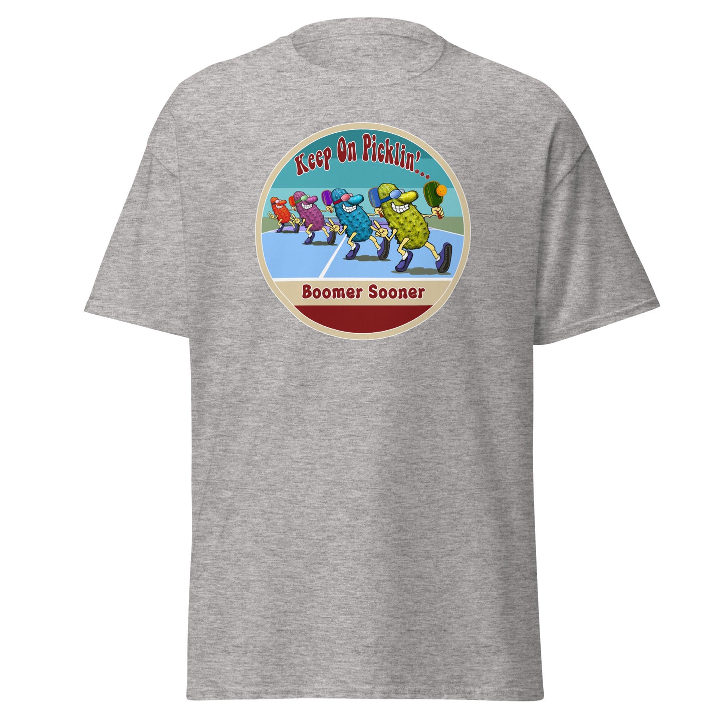 Oklahoma Sooners Pickleball Shirt, Short-sleeve Tee, Retro Stripes Graphic