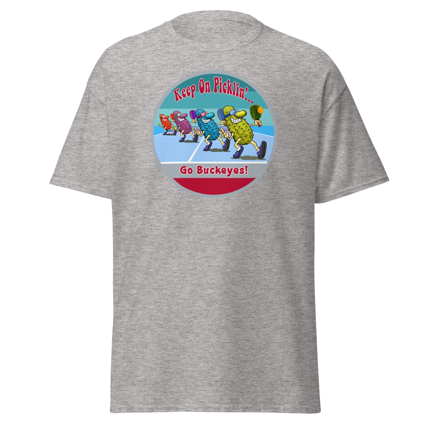 Ohio State Buckeyes Pickleball Shirt, Short-sleeve Tee, Retro Stripes Graphic