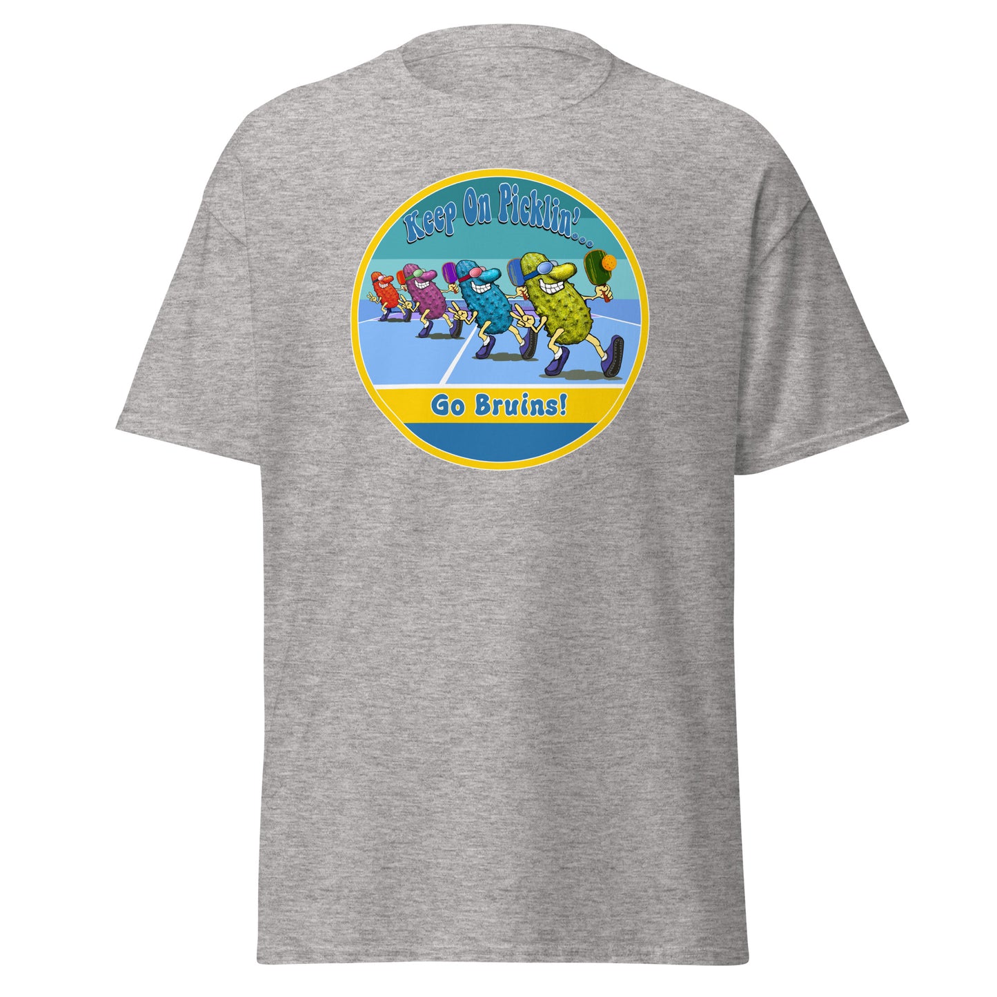 UCLA Bruins Pickleball Shirt, Short-sleeve Tee, Retro Stripes Graphic