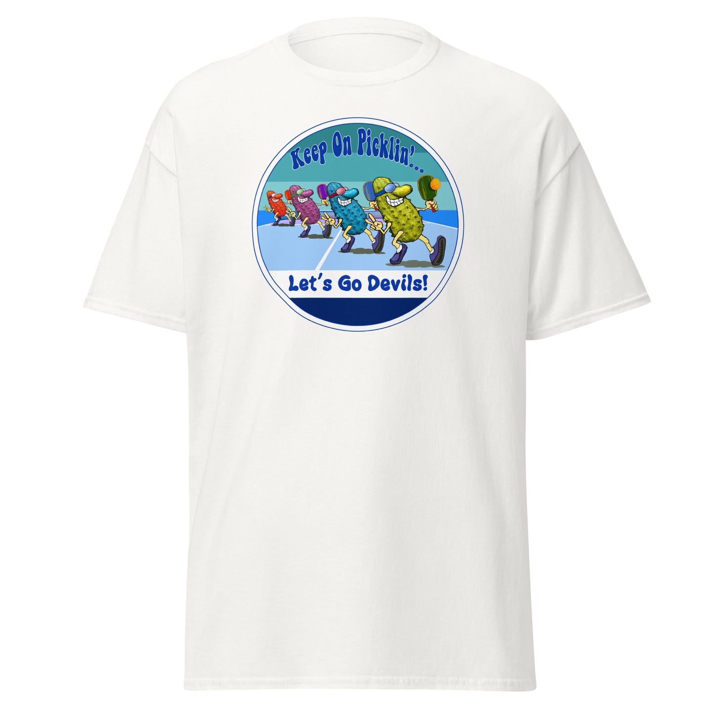 Duke Blue Devils Pickleball Shirt, Short-sleeve Tee, Retro Stripes Graphic