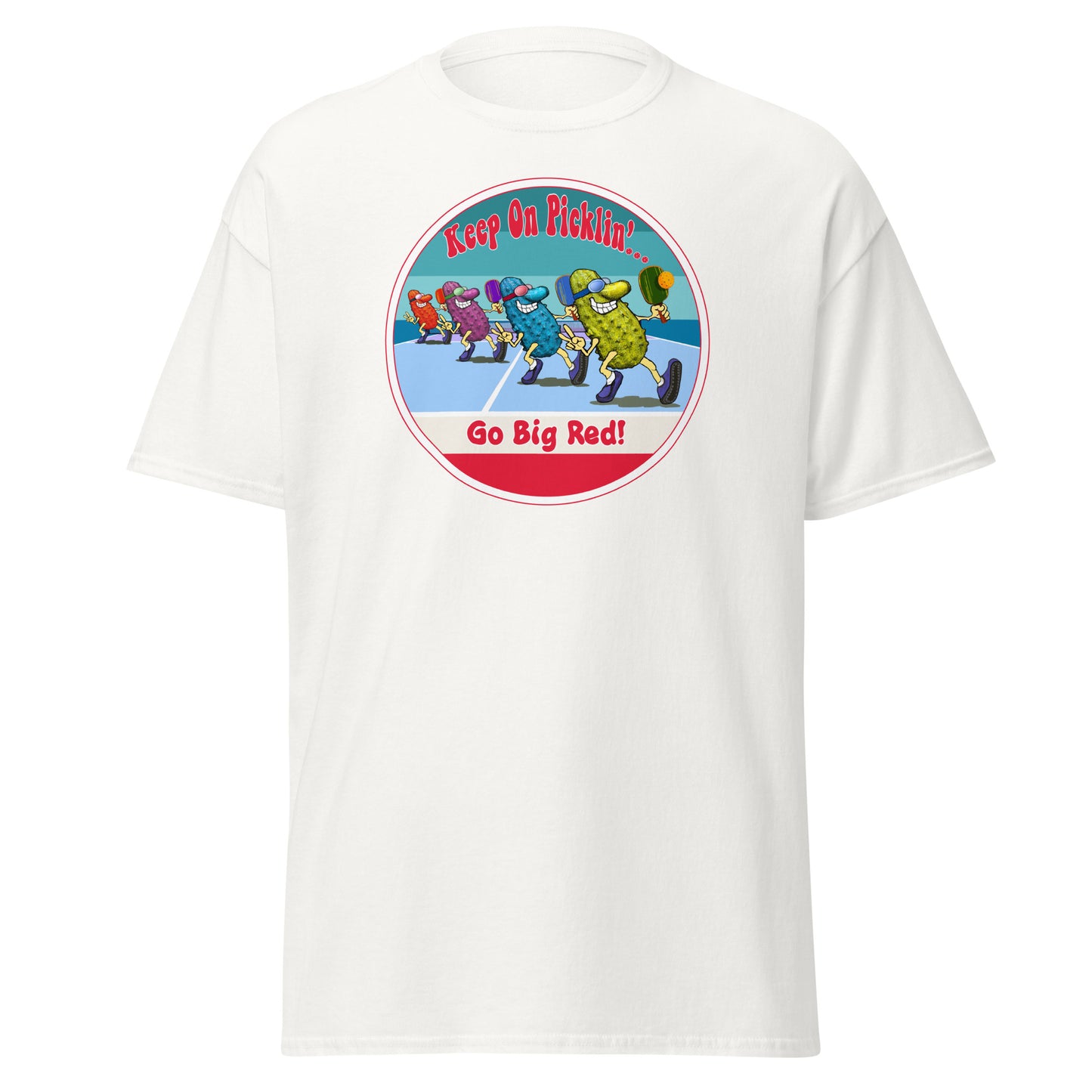 Nebraska Cornhuskers Pickleball Shirt, Short-sleeve Tee, Retro Stripes Graphic
