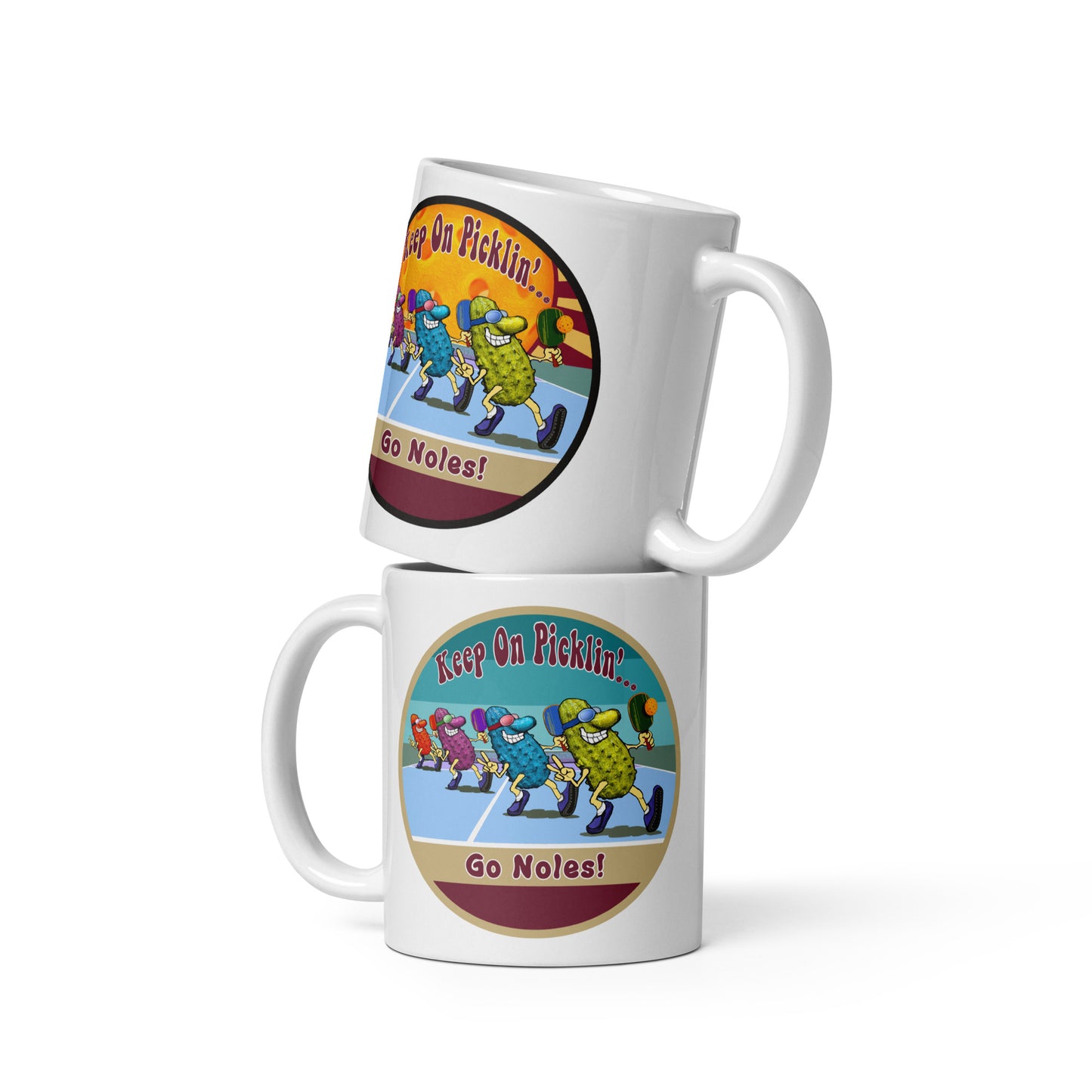 Florida State Seminoles Pickleball Mug, Keep On Picklin', Go Noles, 11oz and 15oz