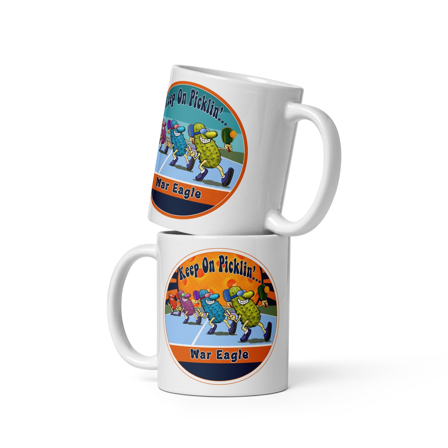 Auburn Tigers Pickleball Mug, Keep On Picklin', War Eagle, 11oz and 15oz