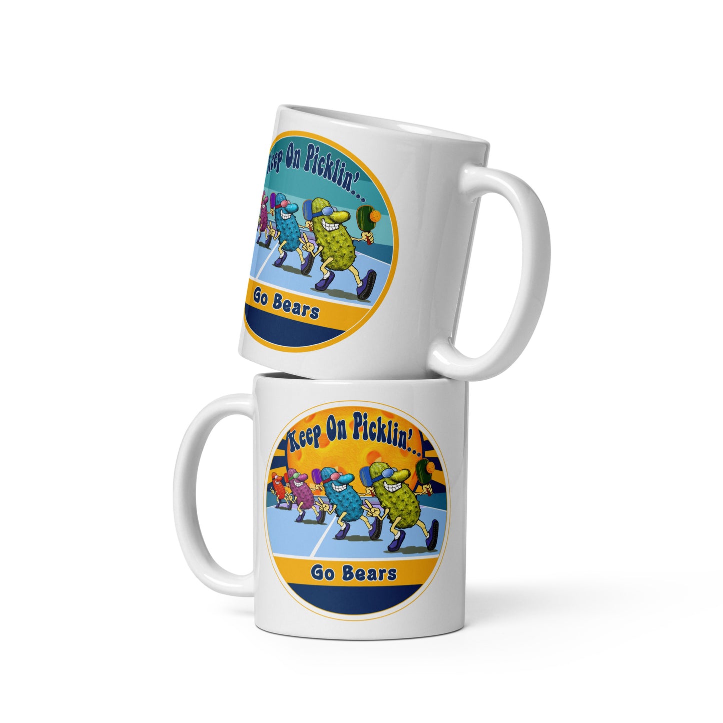 Cal Bears Pickleball Mug, Keep On Picklin', Go Bears, 11oz and 15oz