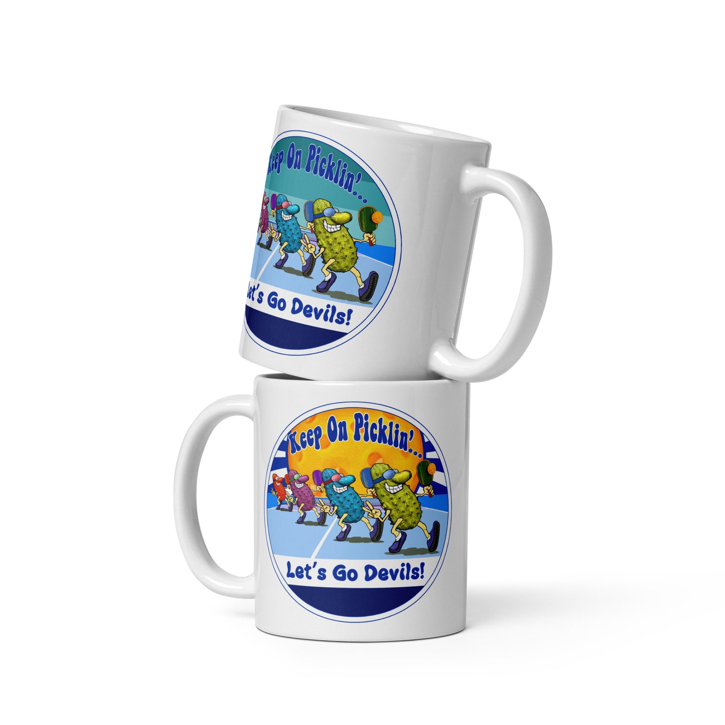 Duke Blue Devils Pickleball Mug, Keep On Picklin', Let's Go Devils, 11oz and 15oz
