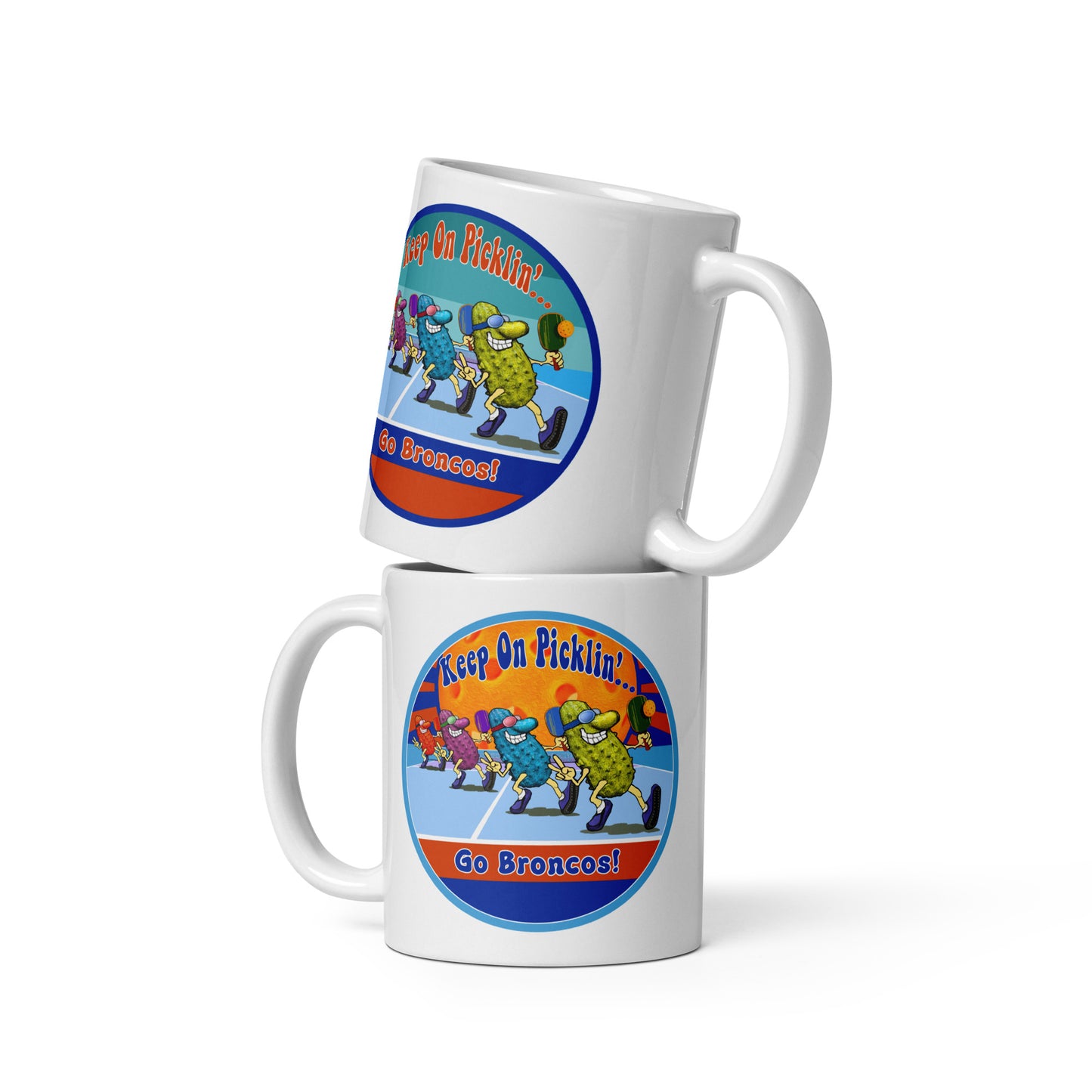 Boise State Broncos Pickleball Mug, Keep On Picklin', Go Broncos, 11oz and 15oz