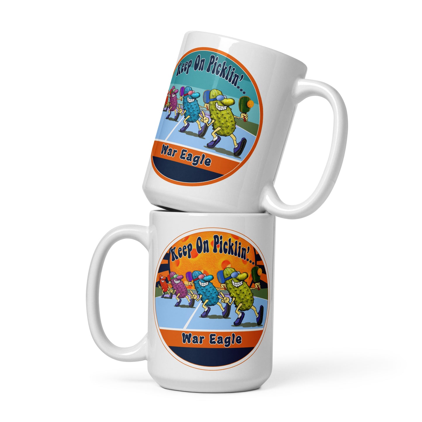 Auburn Tigers Pickleball Mug, Keep On Picklin', War Eagle, 11oz and 15oz