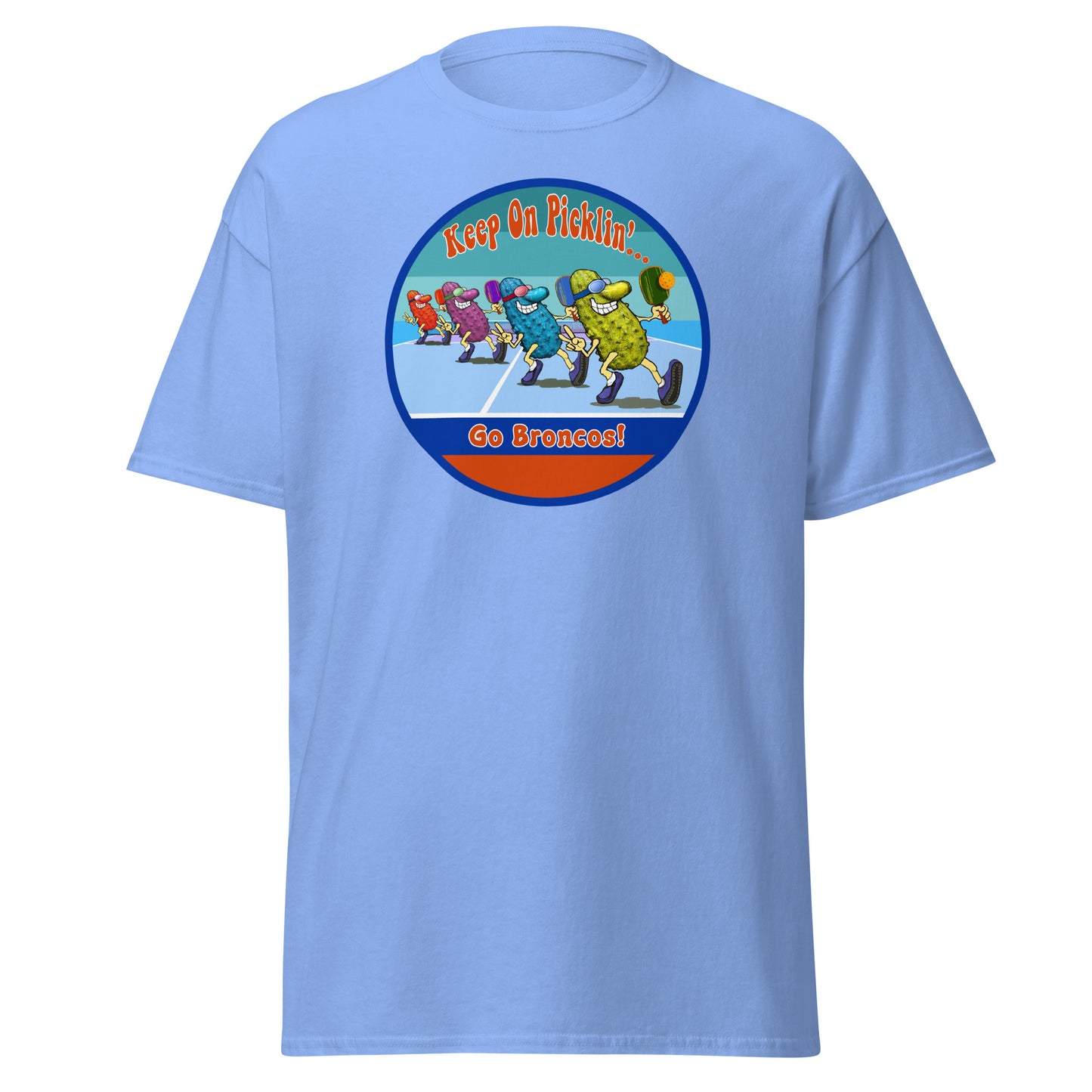 Boise State Broncos Pickleball Shirt, Short-sleeve Tee, Retro Stripes Graphic