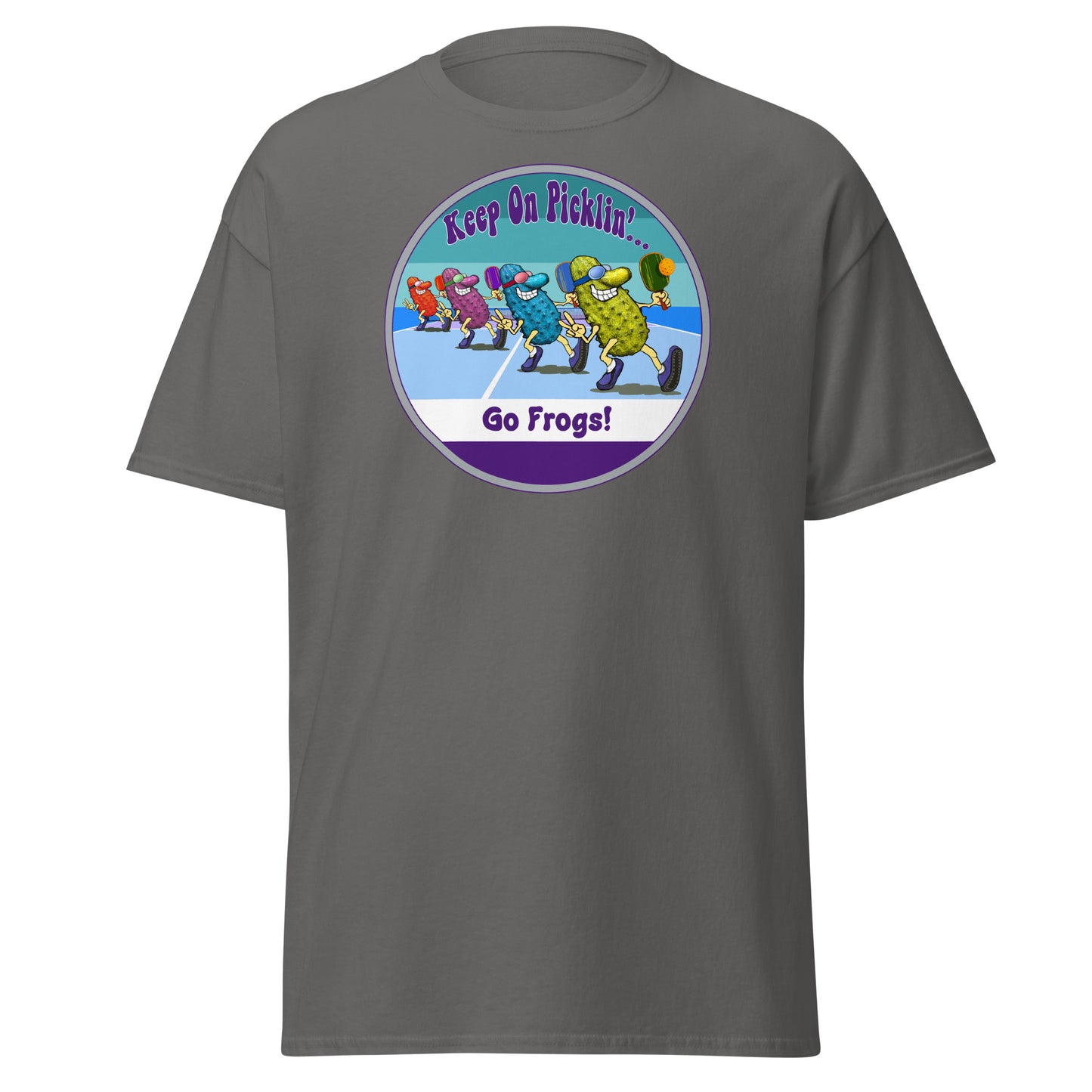 TCU Horned Frogs Pickleball Shirt, Short-sleeve Tee, Retro Stripes Graphic