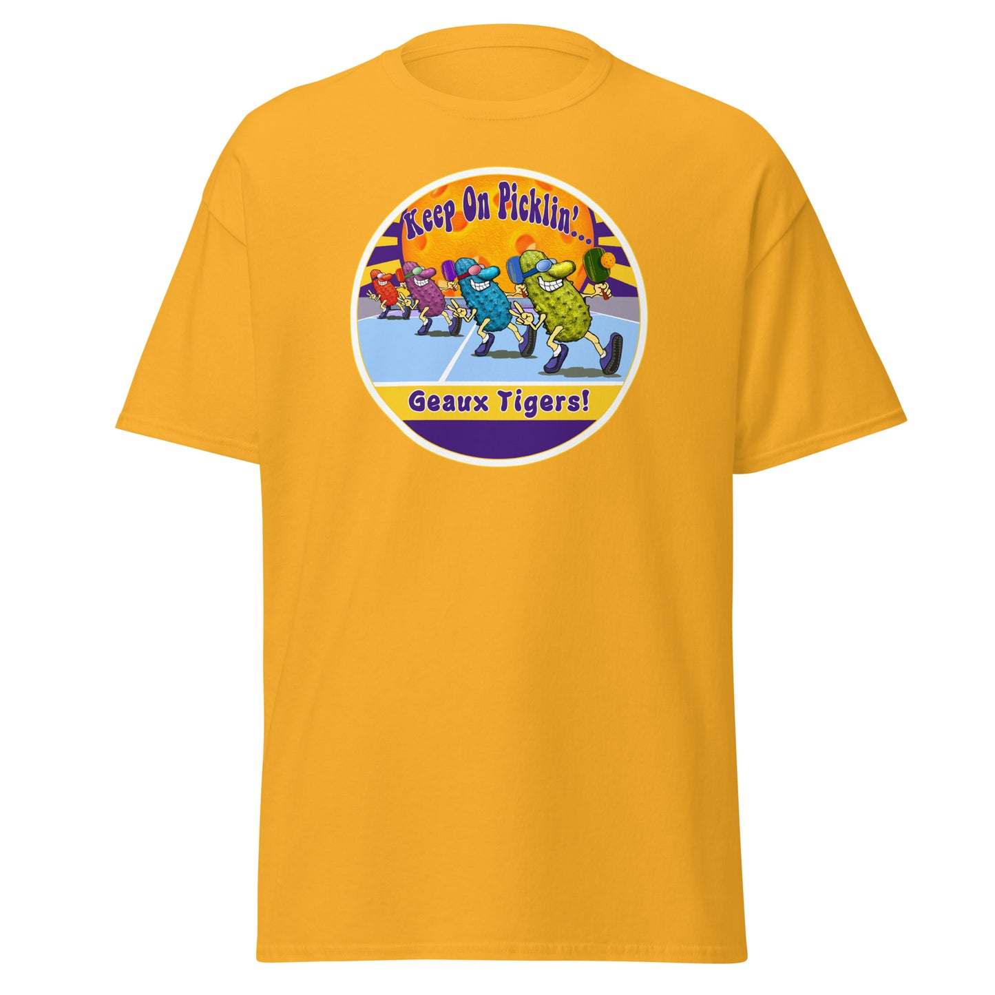 LSU Tigers Pickleball Shirt, Short-sleeve Tee, Pickleball Sun Graphic