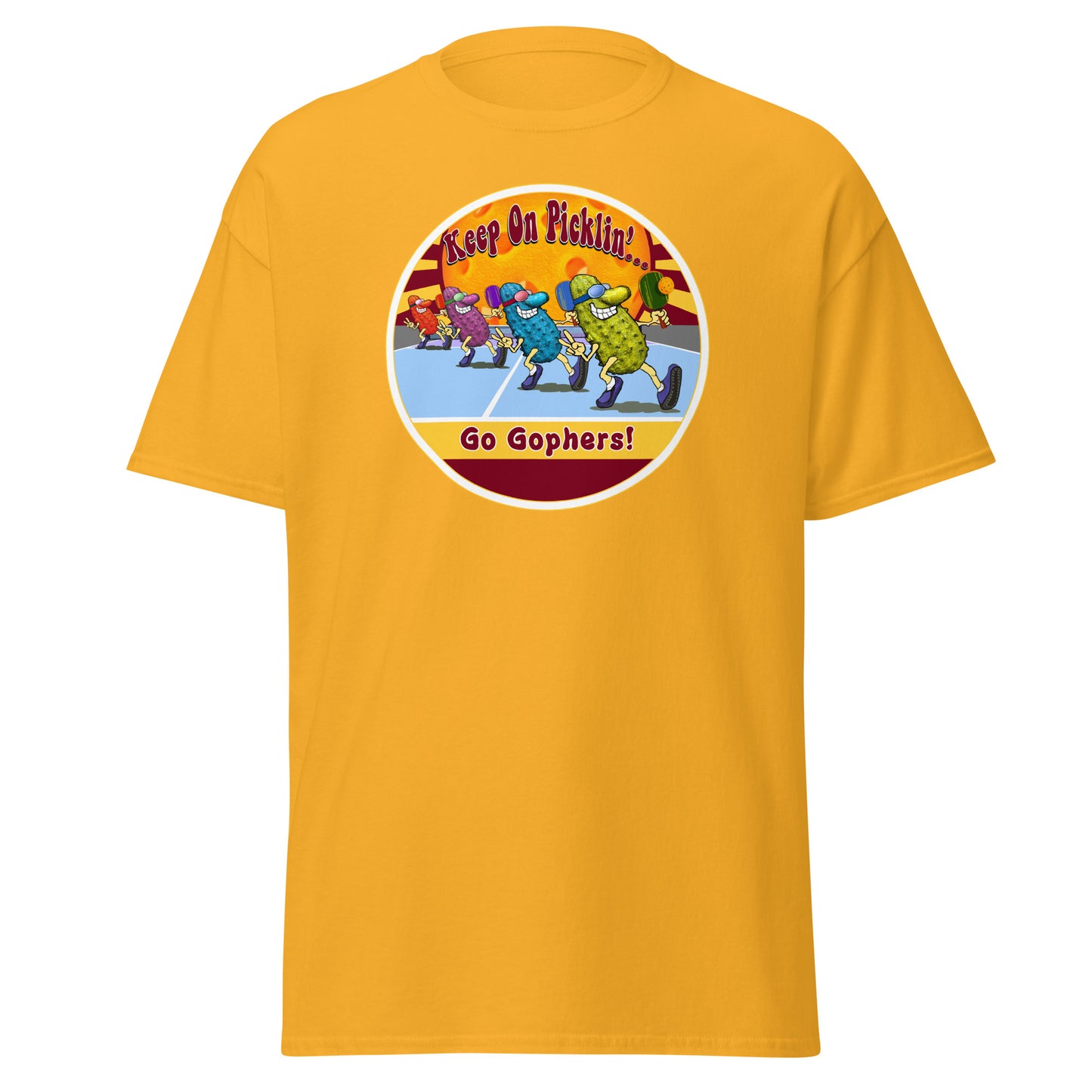 Minnesota Golden Gophers Pickleball Shirt, Short-sleeve Tee, Pickleball Sun Graphic