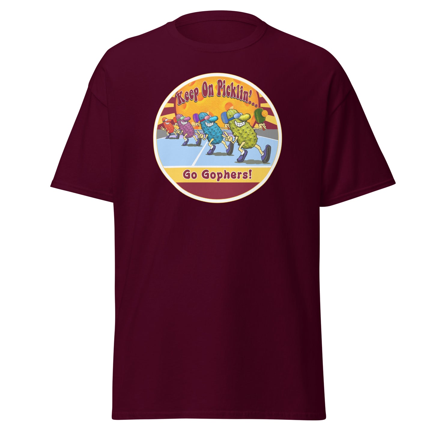 Minnesota Golden Gophers Pickleball Shirt, Short-sleeve Tee, Pickleball Sun Graphic