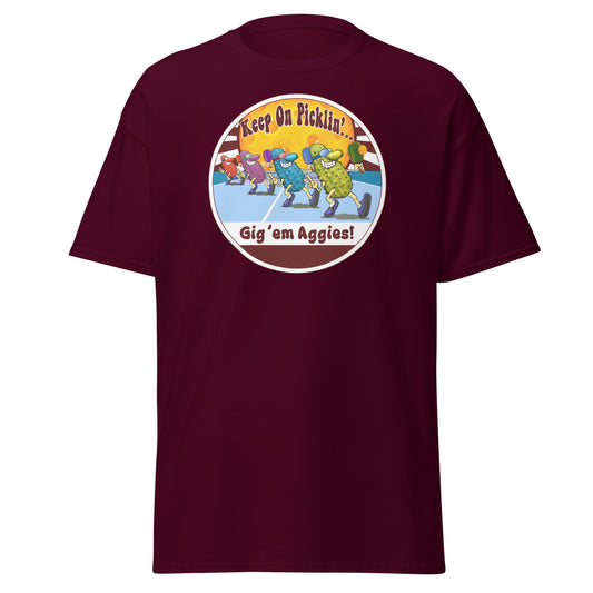 Texas A&M Aggies Pickleball Shirt, Short-sleeve Tee, Pickleball Sun Graphic