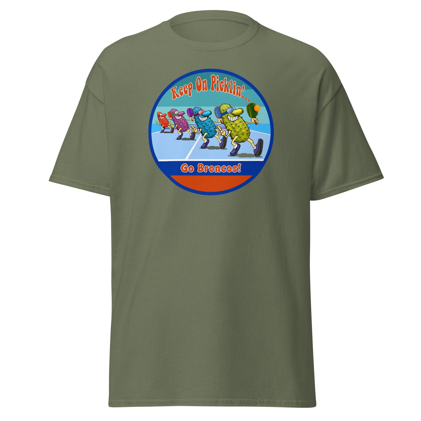 Boise State Broncos Pickleball Shirt, Short-sleeve Tee, Retro Stripes Graphic