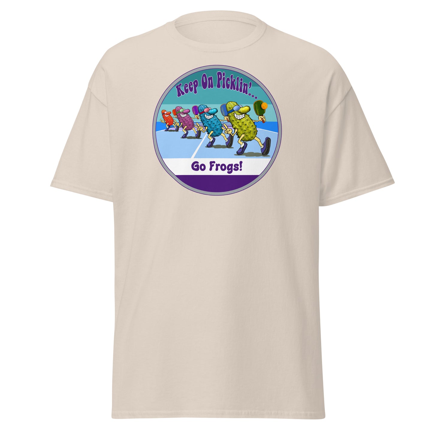 TCU Horned Frogs Pickleball Shirt, Short-sleeve Tee, Retro Stripes Graphic