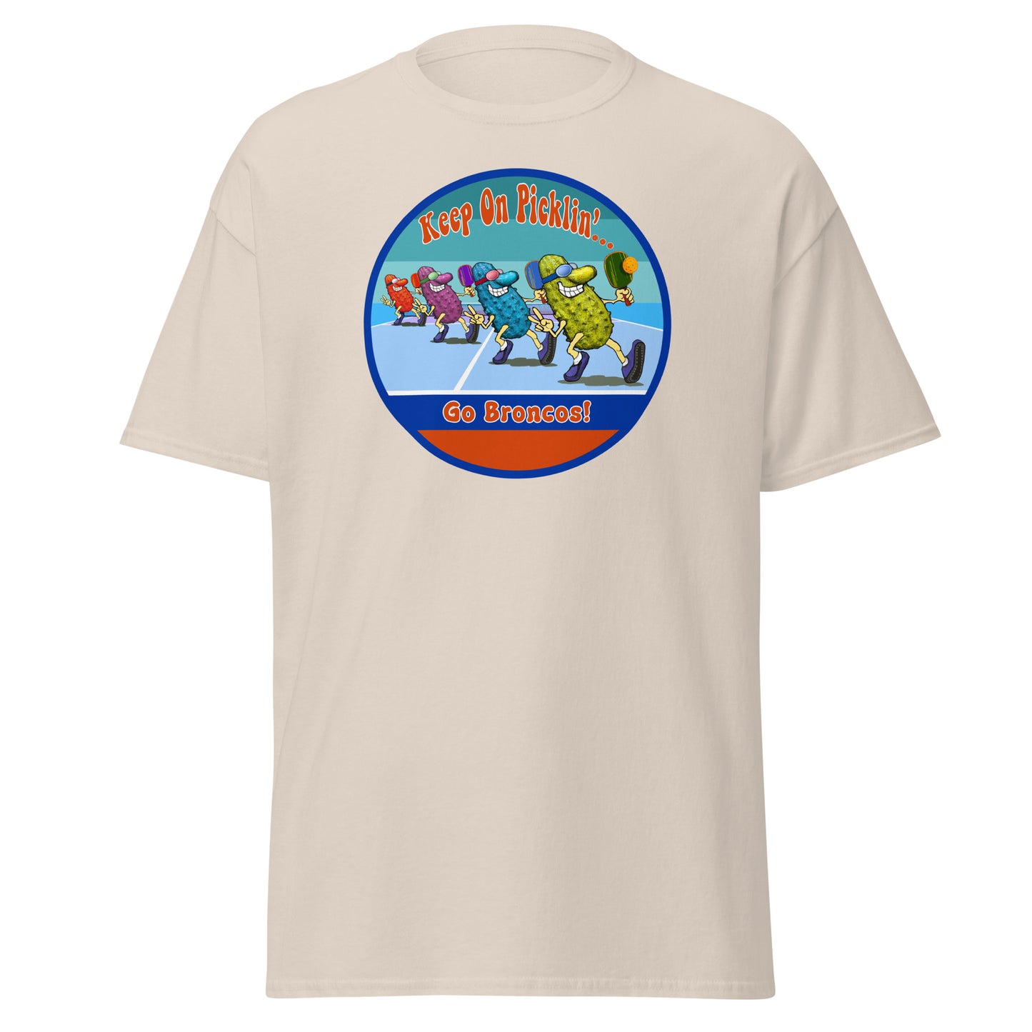 Boise State Broncos Pickleball Shirt, Short-sleeve Tee, Retro Stripes Graphic