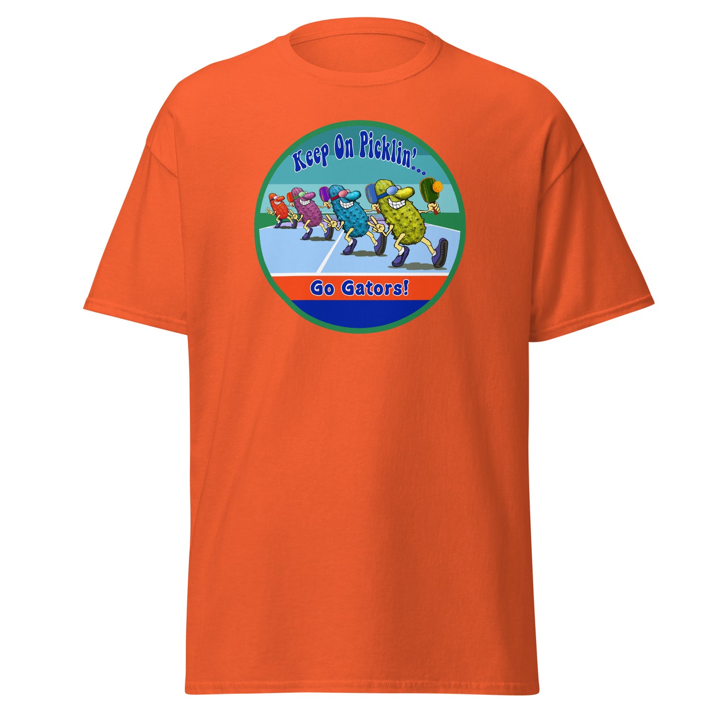 Florida Gators Pickleball Shirt, Short-sleeve Tee, Retro Stripes Graphic