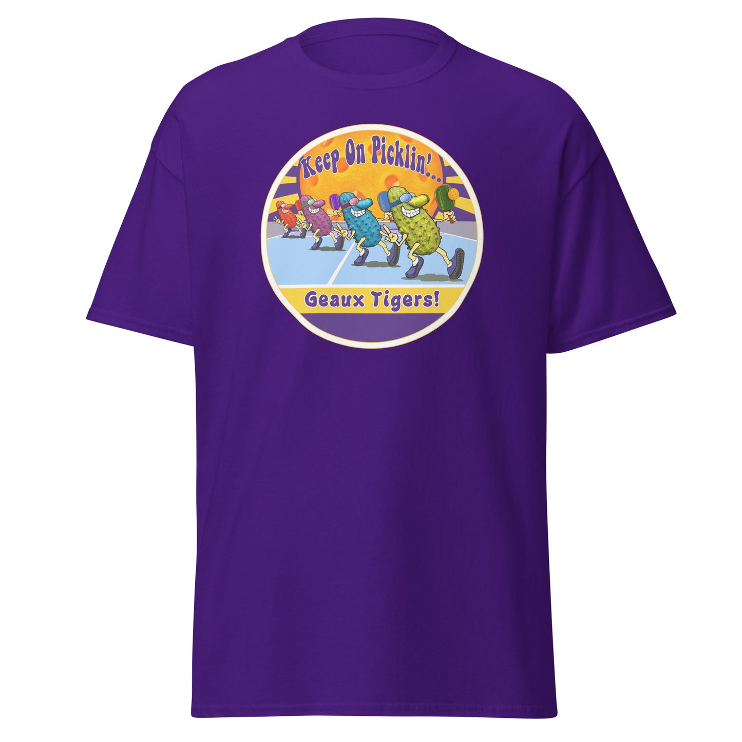 LSU Tigers Pickleball Shirt, Short-sleeve Tee, Pickleball Sun Graphic