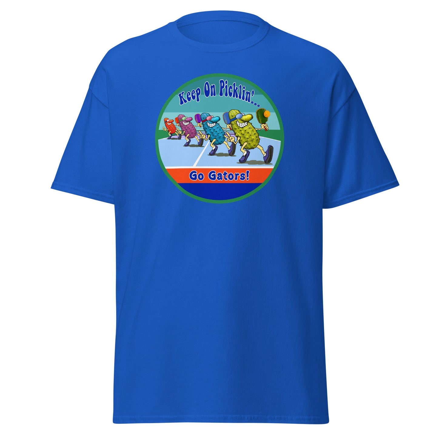 Florida Gators Pickleball Shirt, Short-sleeve Tee, Retro Stripes Graphic