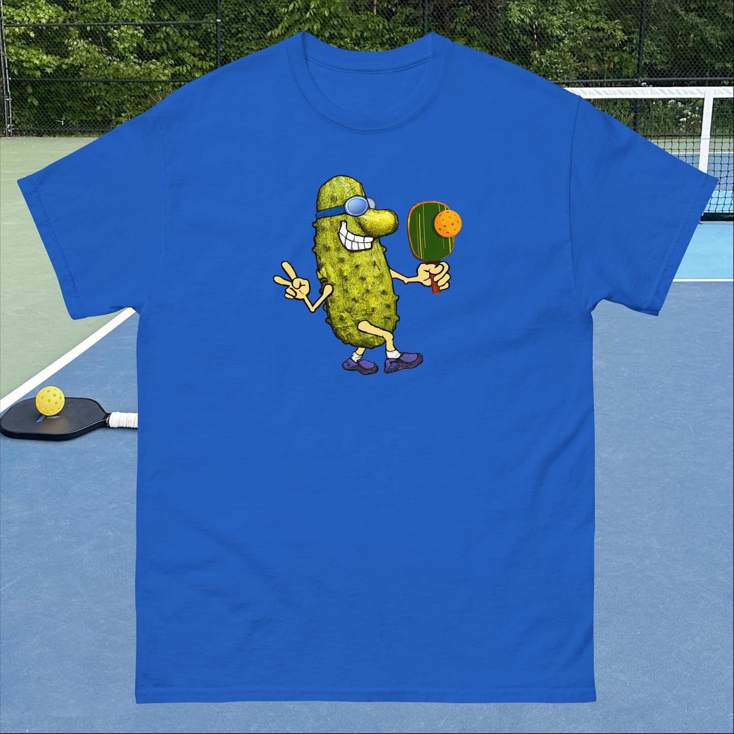 Fun Pickleball T-shirt, Keep On Picklin' Pickledude Without Text, Graphic on Front Center