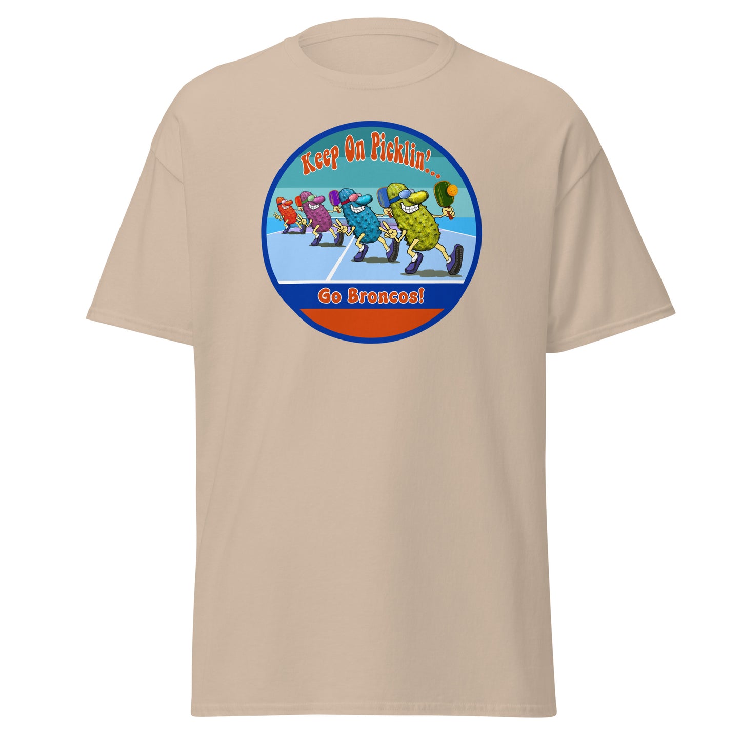 Boise State Broncos Pickleball Shirt, Short-sleeve Tee, Retro Stripes Graphic