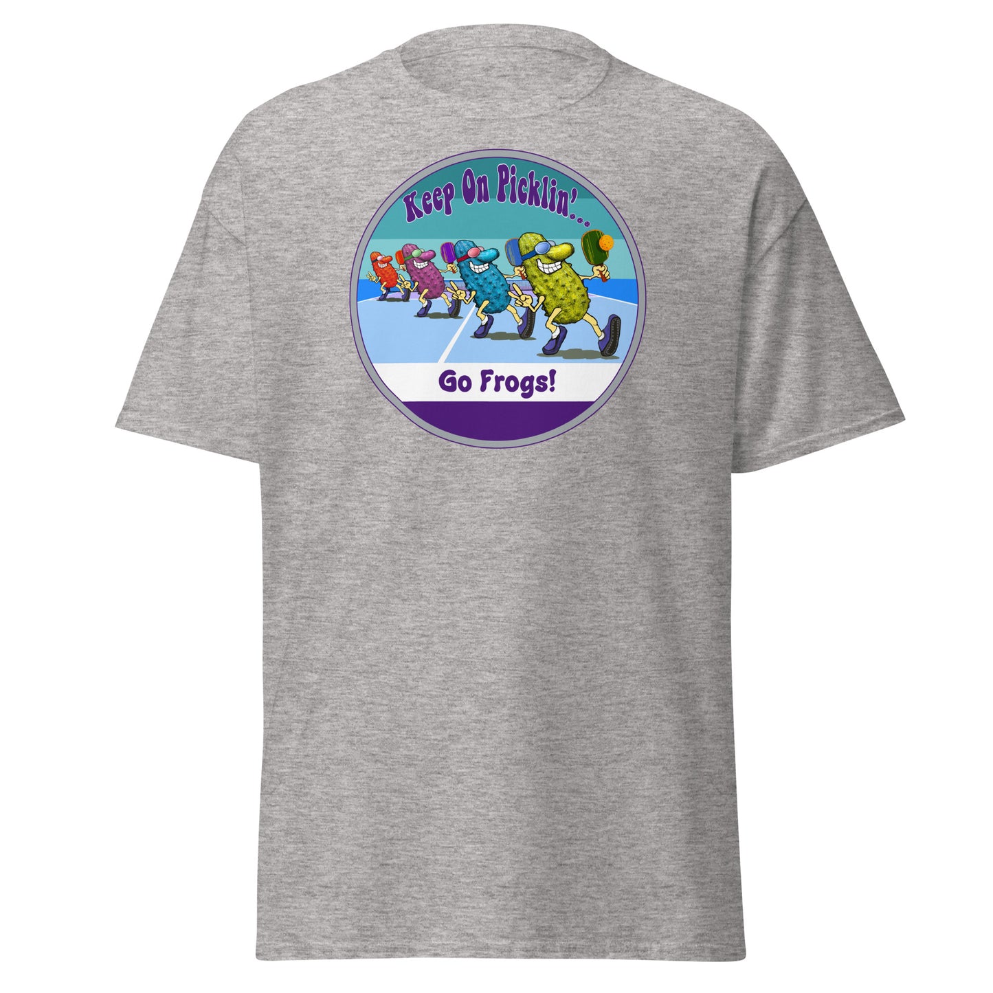 TCU Horned Frogs Pickleball Shirt, Short-sleeve Tee, Retro Stripes Graphic