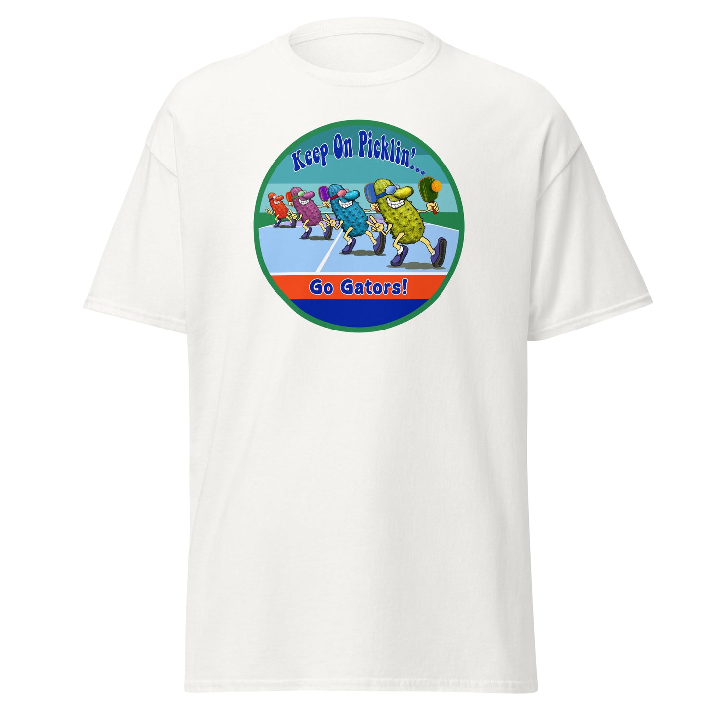 Florida Gators Pickleball Shirt, Short-sleeve Tee, Retro Stripes Graphic