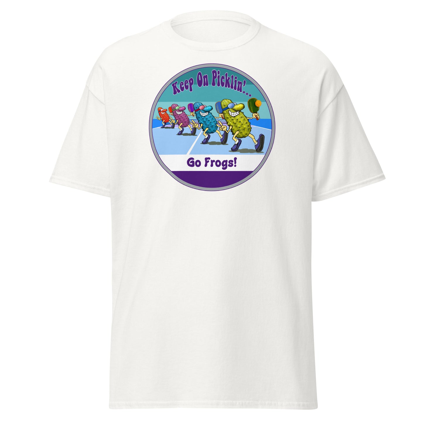 TCU Horned Frogs Pickleball Shirt, Short-sleeve Tee, Retro Stripes Graphic