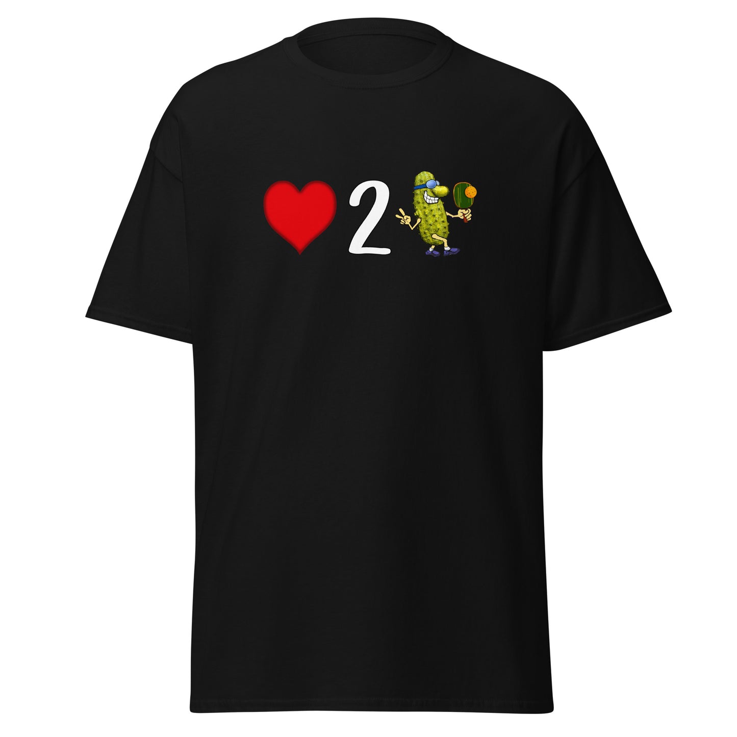 Fun Pickleball T-shirt, Love 2 Pickle, Front Center Graphic