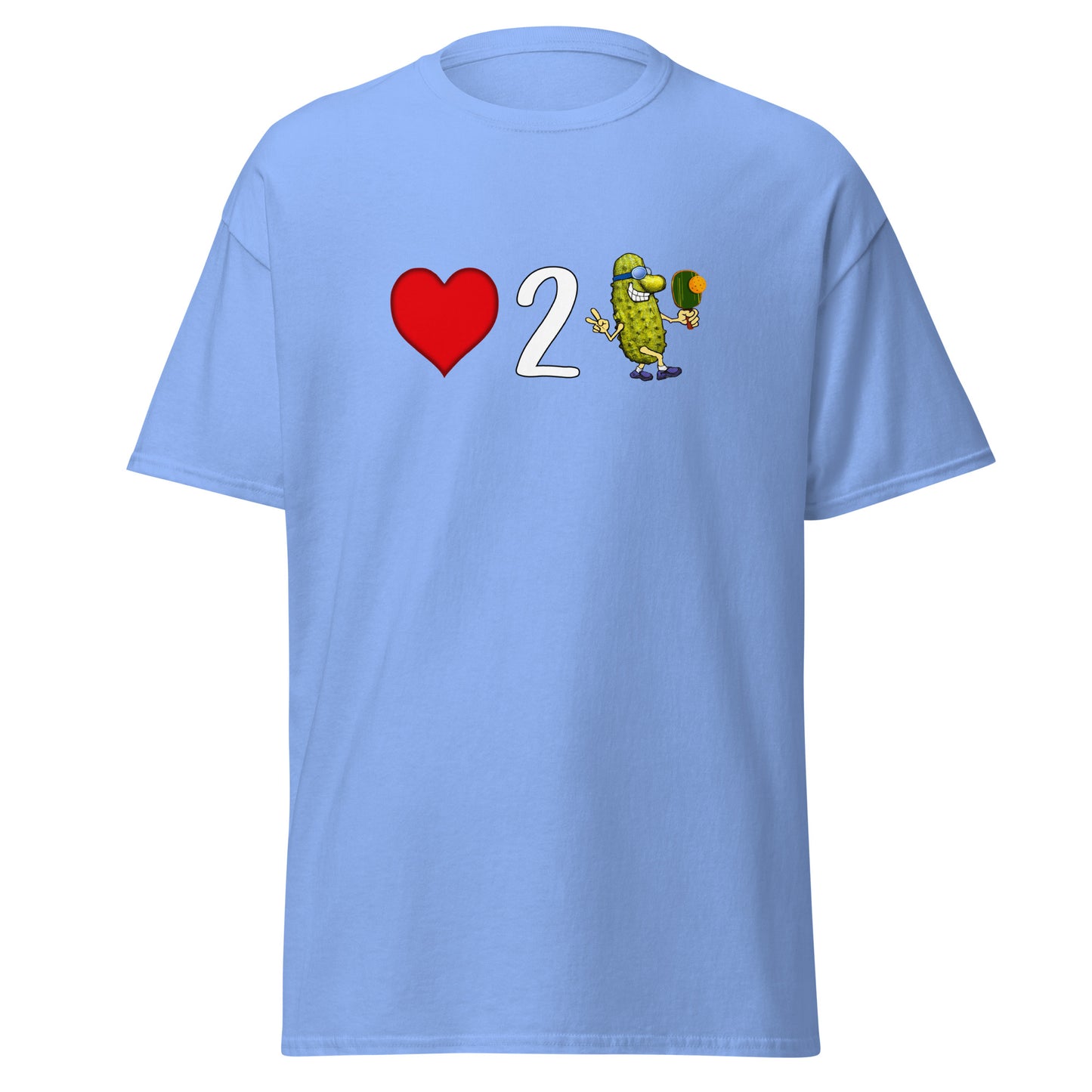 Fun Pickleball T-shirt, Love 2 Pickle, Front Center Graphic