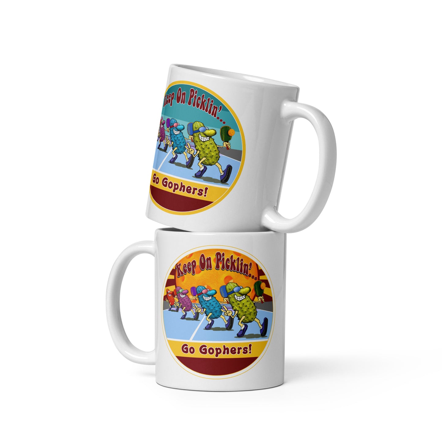 Minnesota Golden Gophers Pickleball Mug, Keep On Picklin', Go Gophers, 11oz and 15oz