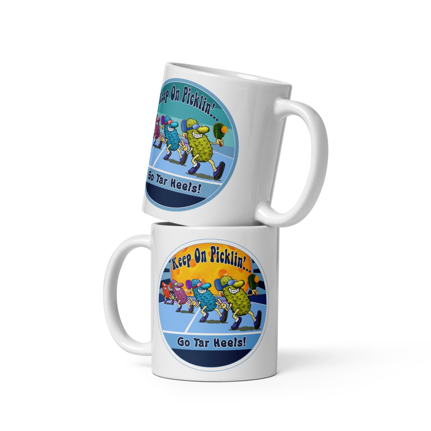 North Carolina Tar Heels Pickleball Mug, Keep On Picklin', Go Tar Heels, 11oz and 15oz